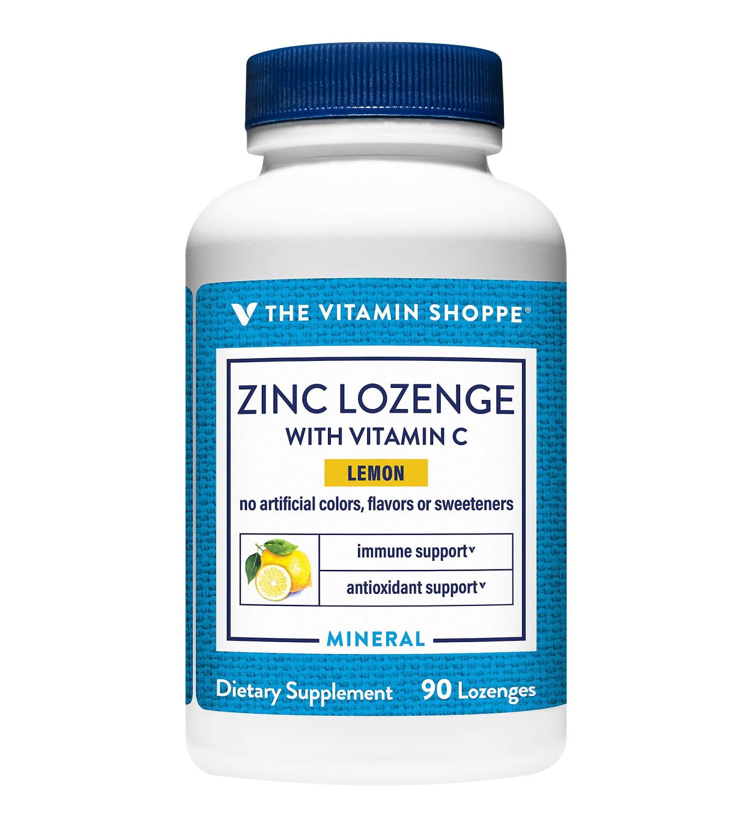 Zinc Lozenge with Vitamin C - Immune Support - Lemon Flavor (90 Lozenges) - Buy Online on GoSupps.com