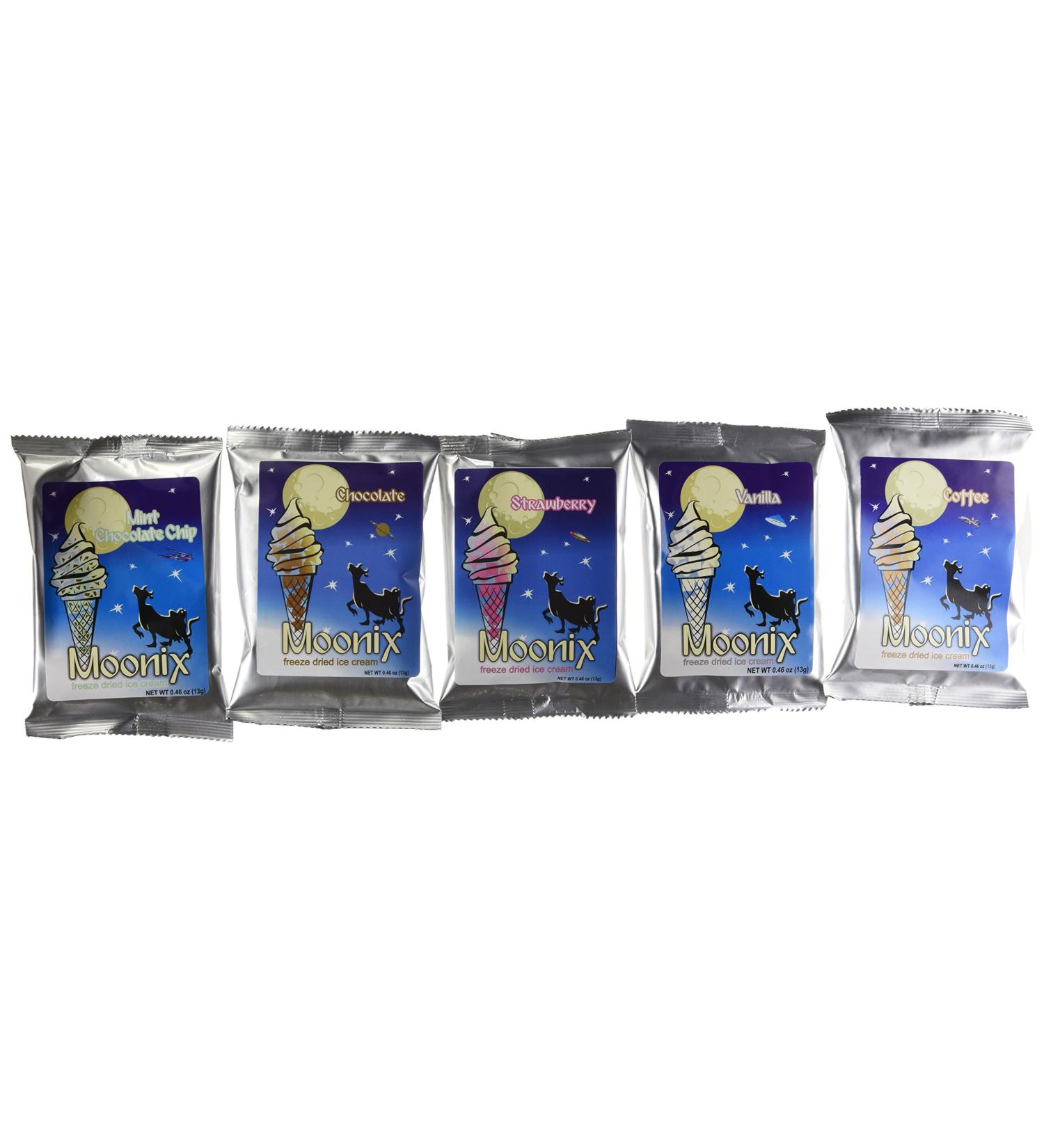 Moonix Freeze Dried Ice Cream Variety Pack - Best Sellers (5ct) - Buy Online on GoSupps.com
