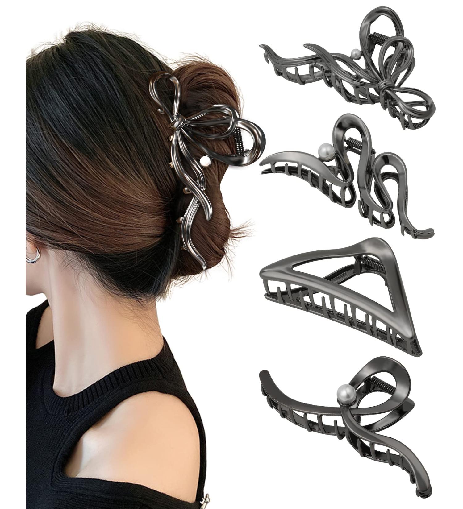 Welrog 4-Piece Metal Hair Clips for Women | Large Clips for Thick Hair | Stylish Hair Accessories - Buy Online on GoSupps.com