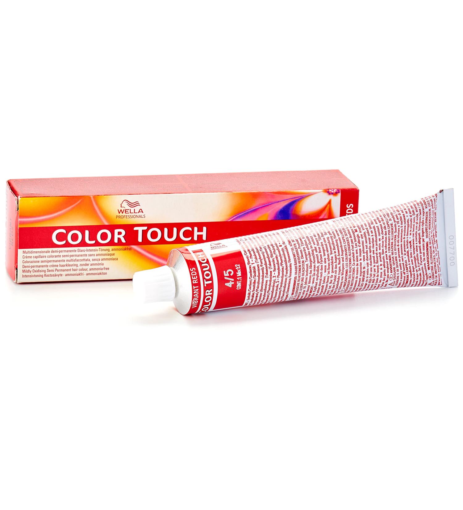 Wella Colour Touch Demi-Permanent Hair Colour 4/5 Medium Brown Mahogany 60ml - 1 Unit - Buy Online on GoSupps.com