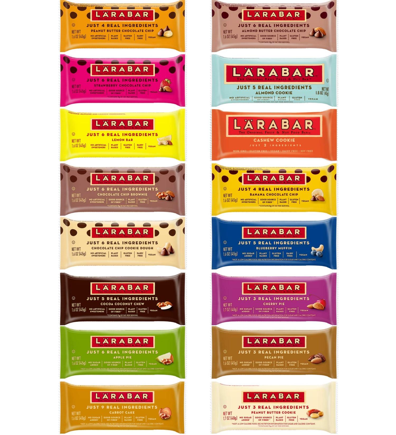 Larabar Gluten Free Snack Bars Variety Pack, (16 Bars), 1.7oz In Sanisco Packaging. (Type 2)