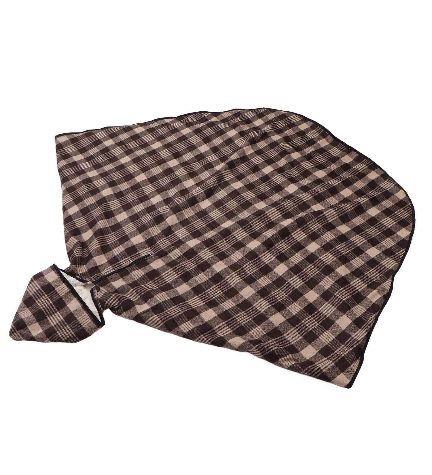 Hooded Blanket Shawl Lightweight Wheelchair Blanket Double Layer Half Blanket Semi-Recumbent Softness for Home Use - Buy Online on GoSupps.com
