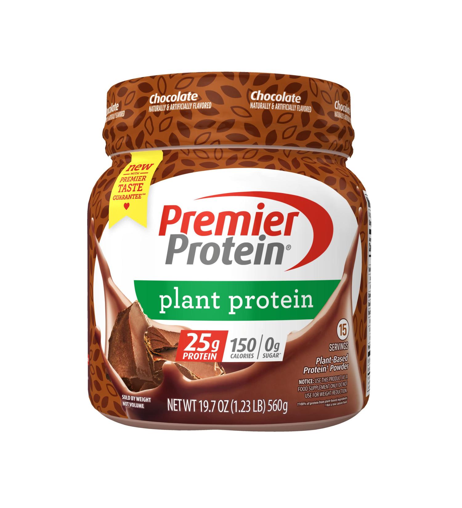 Premier Protein Chocolate Plant-Based Powder - 25g Protein, 0g Sugar, Gluten Free - 15 Servings (Pack of 1) - Buy Online on GoSupps.com