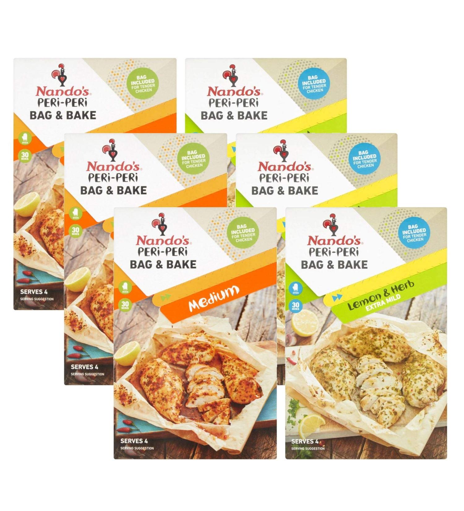Nando's Nando's Bake & Bag 20g Assorted Flavour Sachets (Pack of 6)