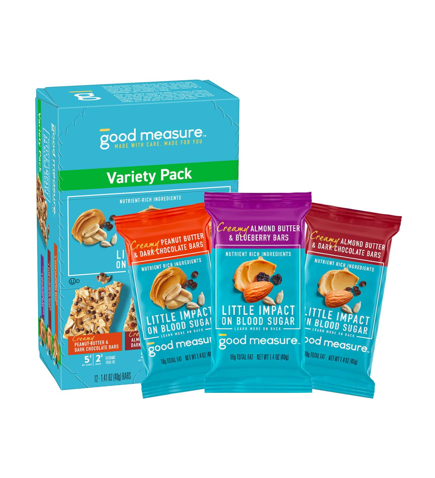 Good Measure Bars Variety Pack - Low Carb, Zero Added Sugar, Nutrient-Rich Snack - Keto Friendly - Made in the USA - Buy Online on GoSupps.com