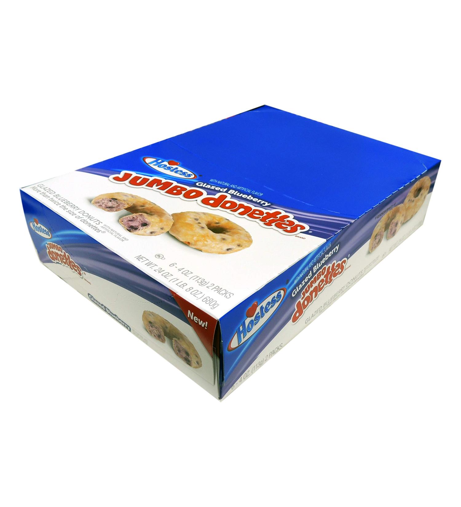 HOSTESS DONETTES GLAZED BLUEBERRY - Jumbo 6/2pk