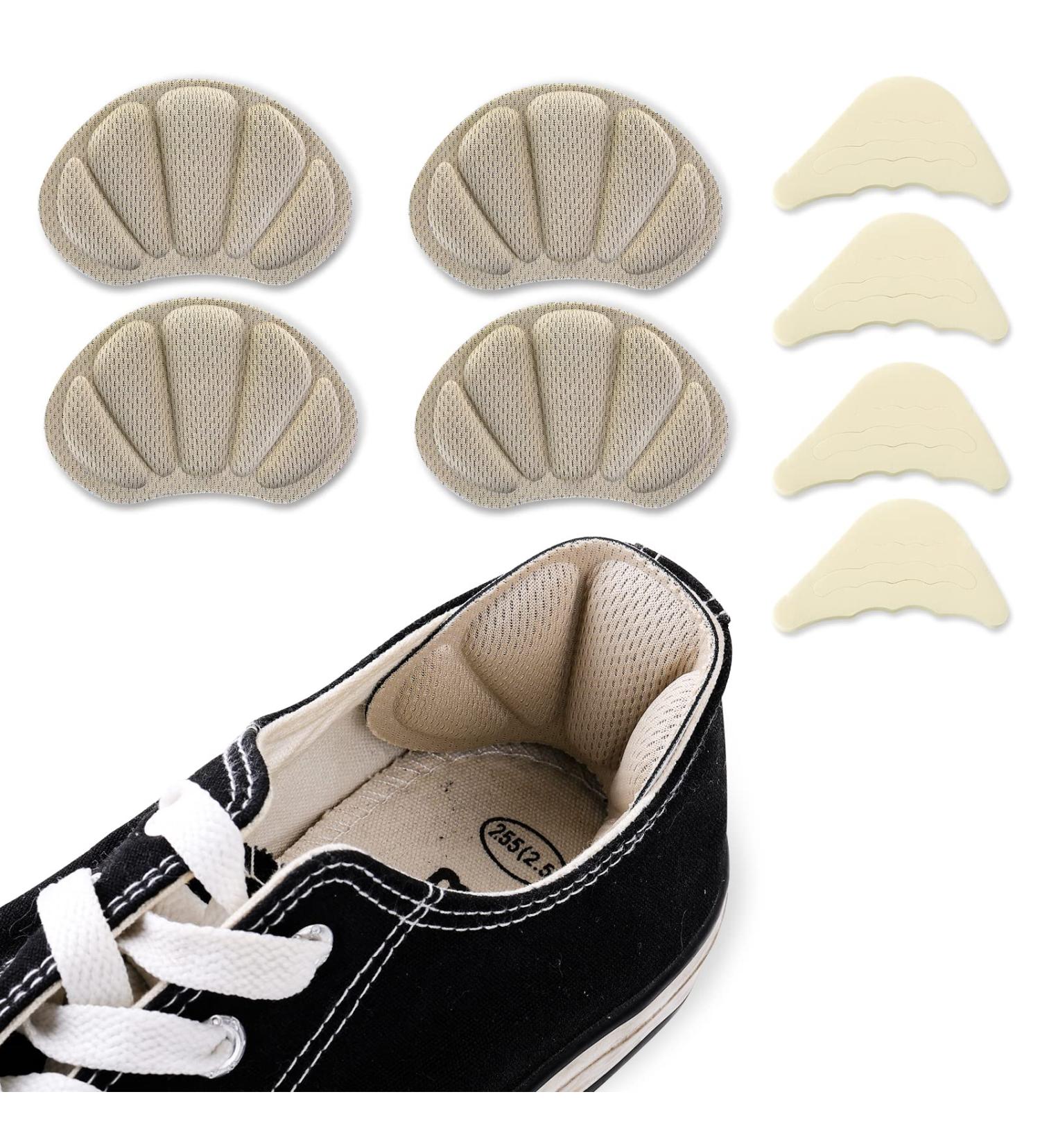 Sibba Shoe Fillers & Heel Grips Set - Adjustable Inserts for Big Shoes, Comfort Insoles and Heel Liner Pads for Ladies, Skin Color - 2 Pairs Each - Buy Online on GoSupps.com