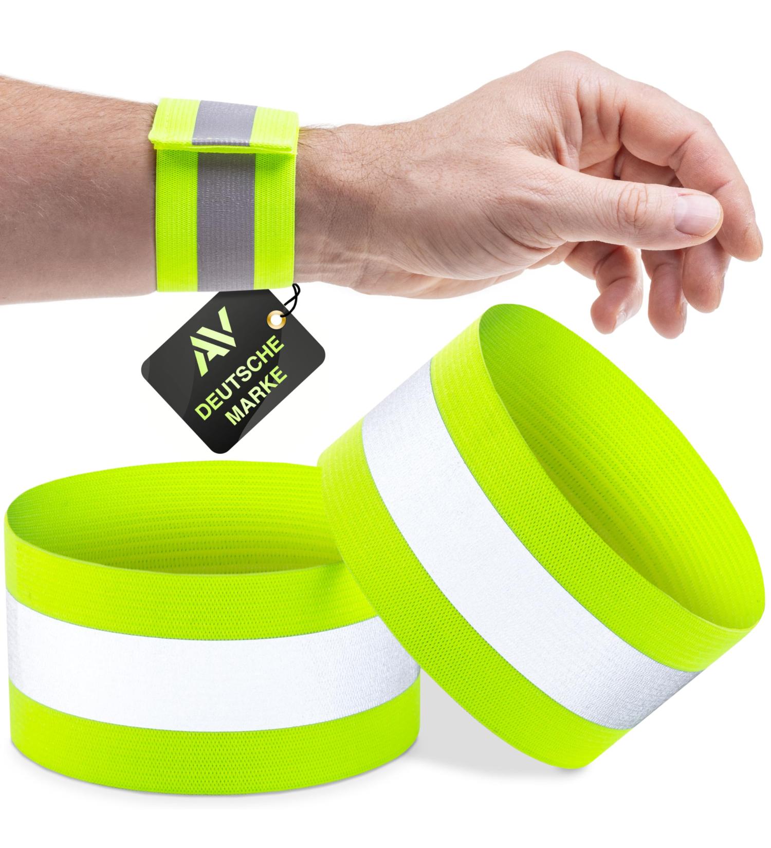 Avana Reflector Band - Neon Yellow Safety Elastic Bracelet for Jogging & Biking | 2 Pack Reflecting Reflex Bands for Kids & Adults - Buy Online on GoSupps.com