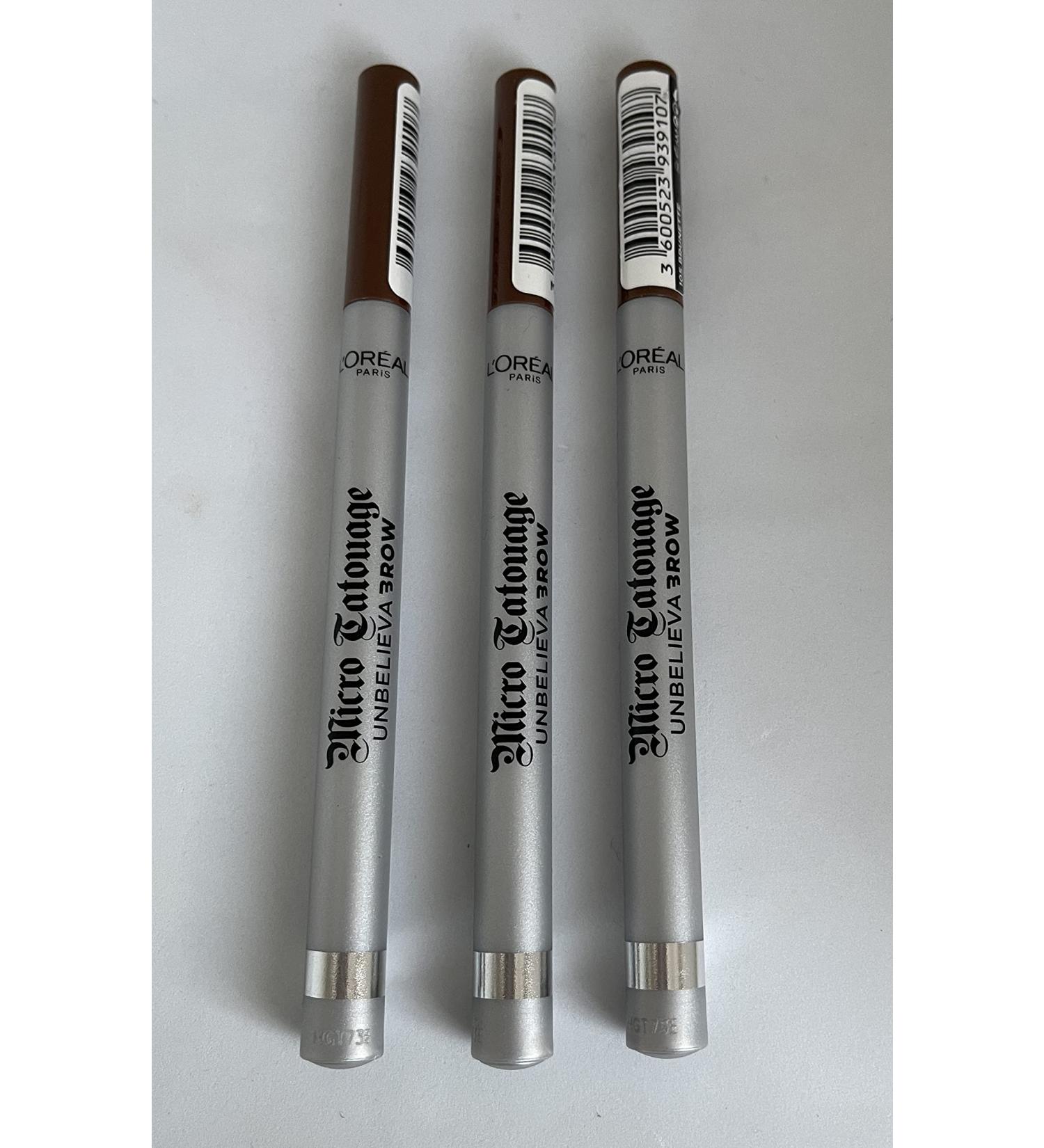 3x Loreal Micro Tatouage Unbelieva Brow eyebrow pencil - 105 Brunette