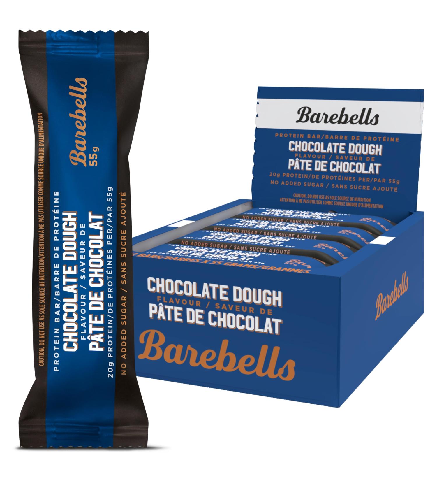 Barebells Protein Bars Chocolate Dough with 1g of Total Sugars - 12 Count 1.94 oz Bars - Snacks with 20g of High Protein - On The Go Protein Snack & Breakfast Bars Chocolate Dough 12 Count (Pack of 1) - Buy Online on GoSupps.com