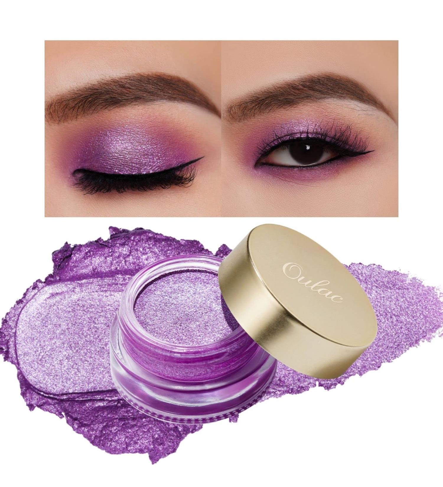 Oulac Glitter Eyeshadow Violet High Pigmented Waterproof Cream Shadow | Metallic Finish | Vegan & Cruelty-Free | Perfect for Durable Eye Makeup | 06g - Buy Online on GoSupps.com