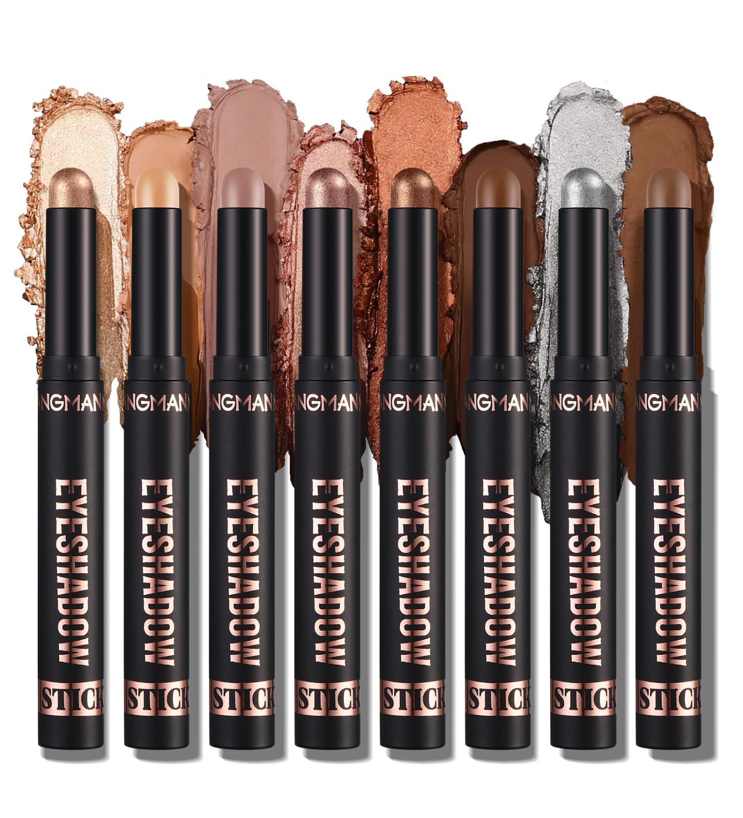  HMME 8-color eyeshadow pencil set glitter eyeshadow pencil eyeliner highlighter pearly shadow stick eyeliner long-lasting and waterproof - Buy Online on GoSupps.com