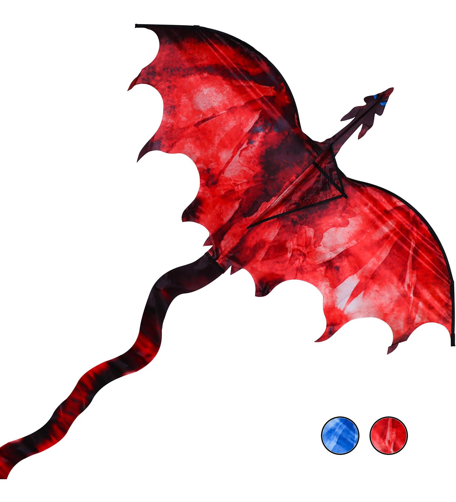 JEKOSEN Fiery Dragon 54 Huge Kite - Easy-to-Fly Single Line String with 160 Tail for Kids and Adults - Perfect for Beach Trips, Parks, and Outdoor Family Games - Buy Online on GoSupps.com