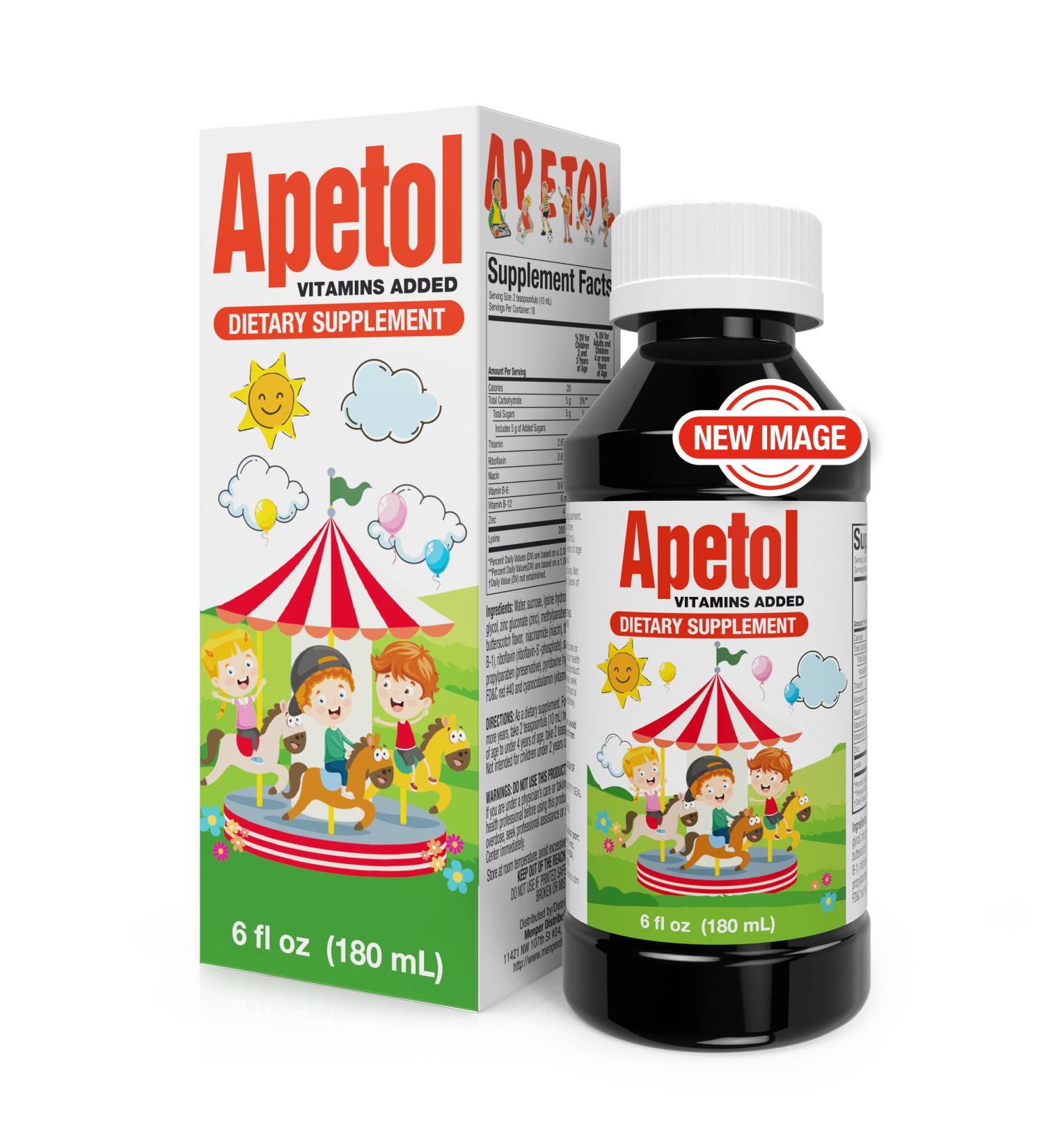 Apetol Appetite Booster & Brain Energy Liquid Vitamins - Dietary Supplements for Kids & Adults - Supports Digestive Health, Memory & Vitality - Appetite Booster for Kids & Adults - 6 Fl Oz, 1-Pack - Buy Online on GoSupps.com