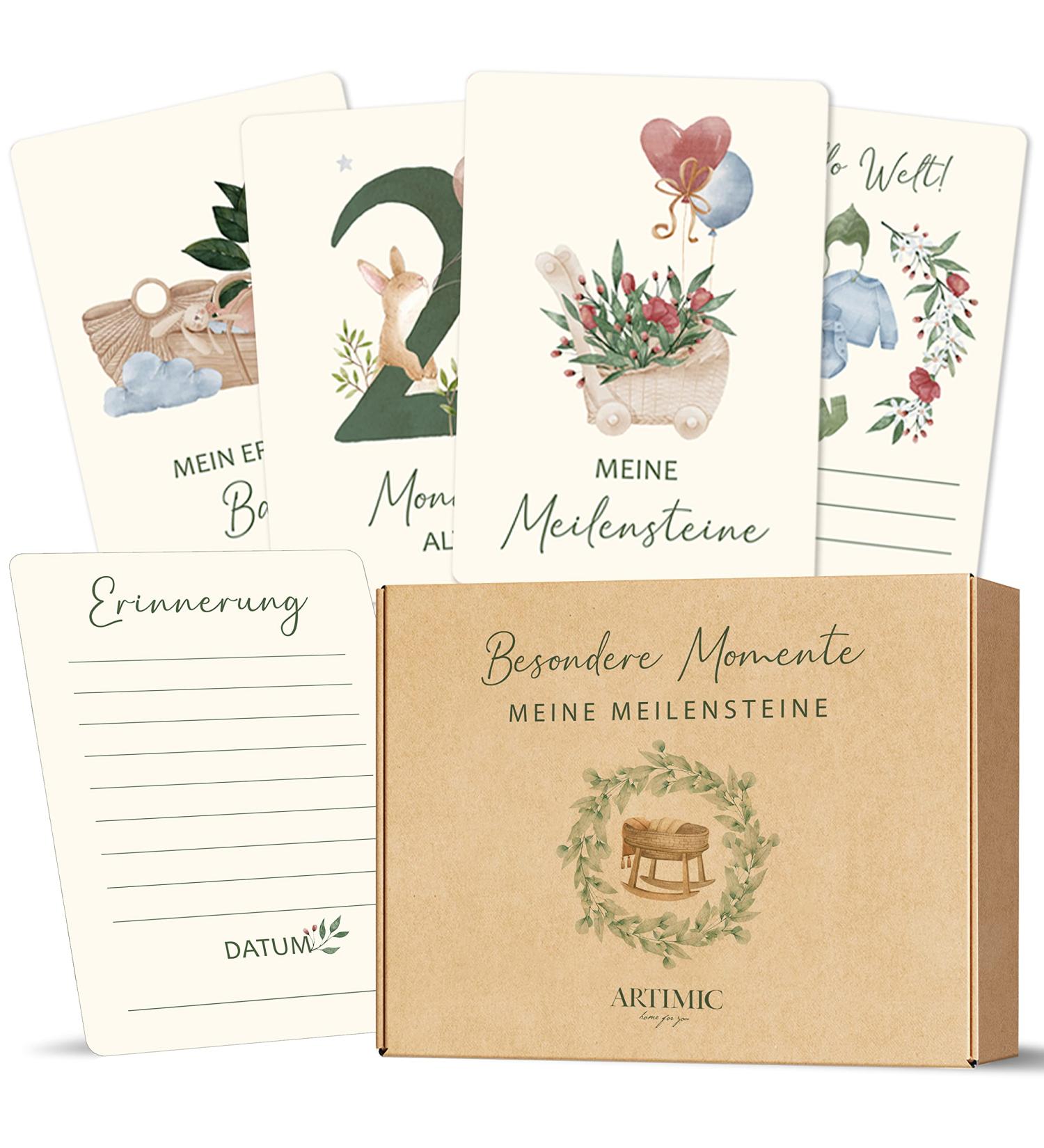 Biroyal Meilensteinkarten Set f r Jungen & M dchen 72 Karten in Geschenkbox | Perfekte Geschenkidee zur Geburt Taufe oder Babyfeier - Buy Online on GoSupps.com