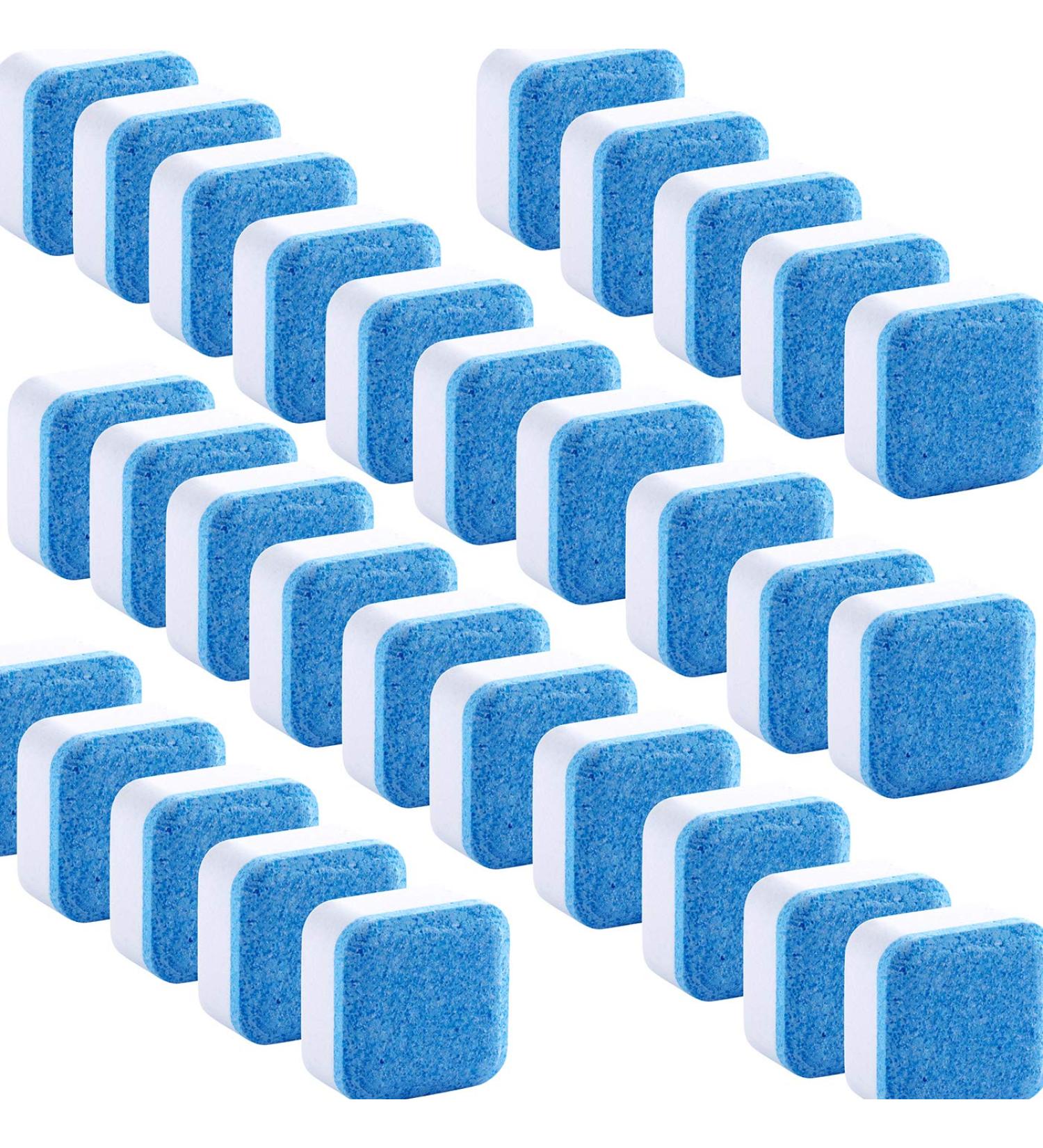 30 Pcs Triple Decontamination Washing Machine Cleaner Tablets - Deep Clean and Remove Residue in Bath, Kitchen, and Room - Buy Online on GoSupps.com