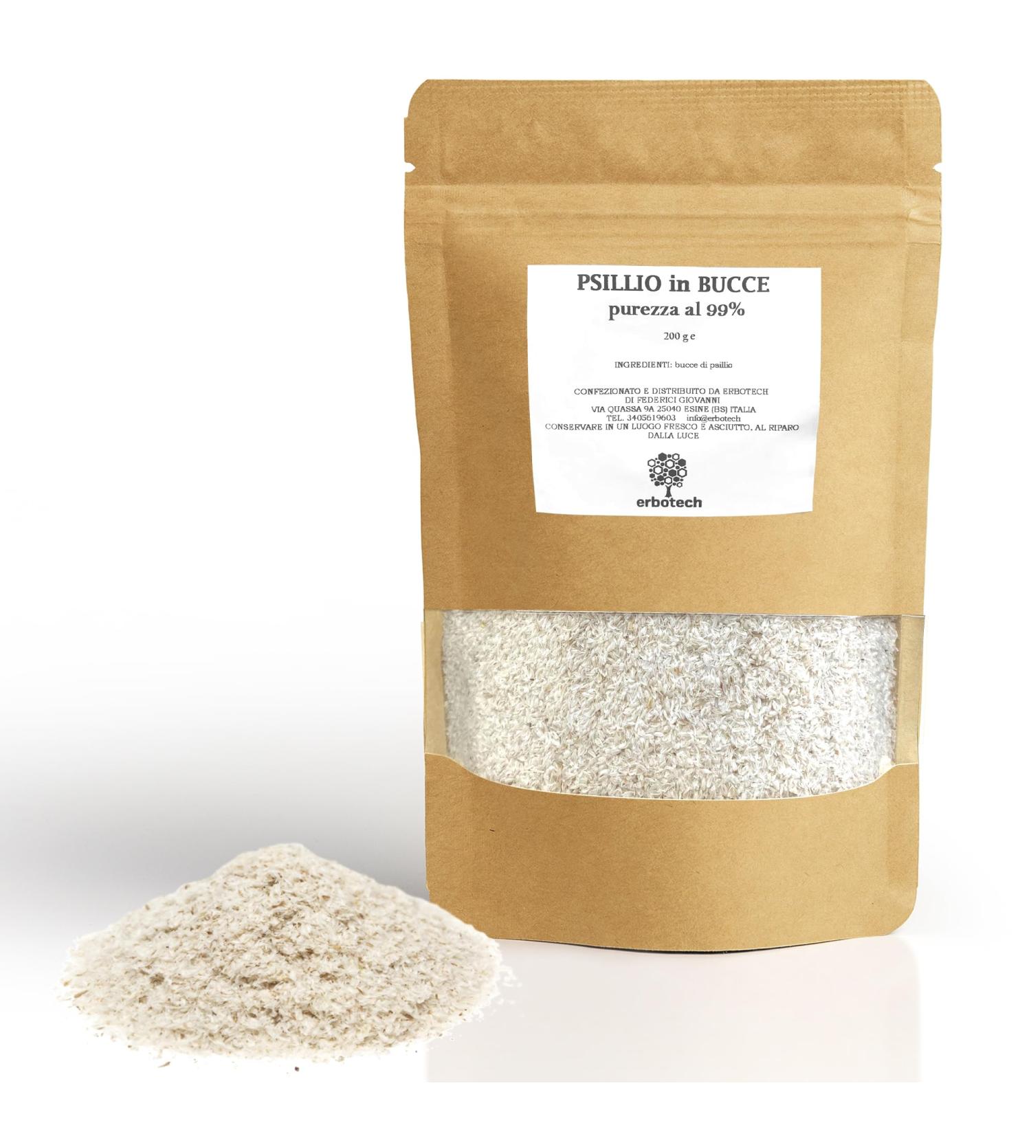 ERBOTECH Psyllium Husk powder Pack de 200 gr Riche en Fibres Concentr et Sans Additifs Purifie l'Intestin Active le M tabolisme et Renforce le Syst me Immunitaire 200 g (Lot de 1) - Buy Online on GoSupps.com