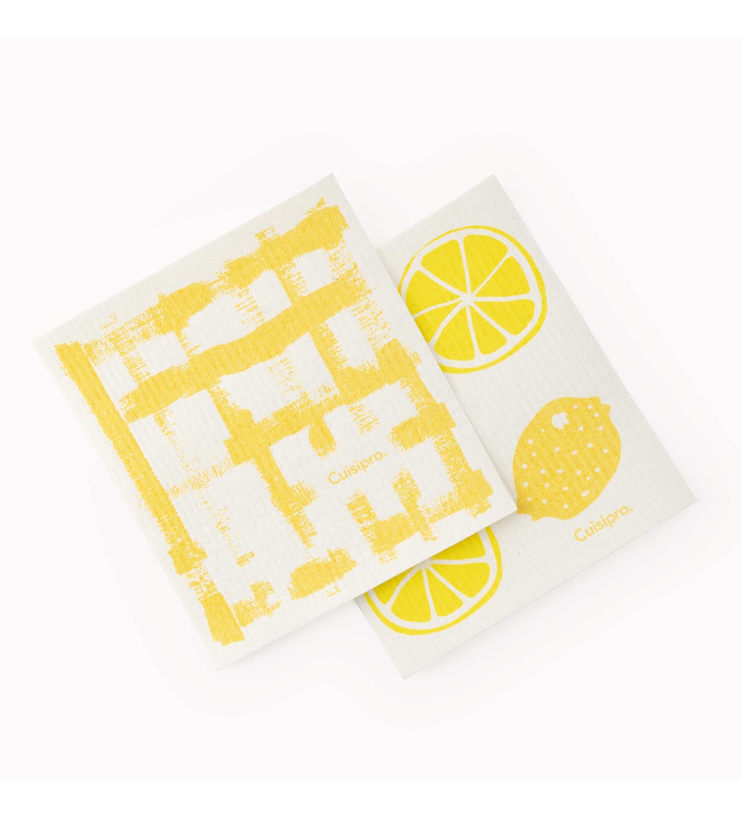 Cuisipro All Purpose Eco-Cloth Sponge Cloth Yellow Stripe/Apple Set of 2 - Buy Online on GoSupps.com