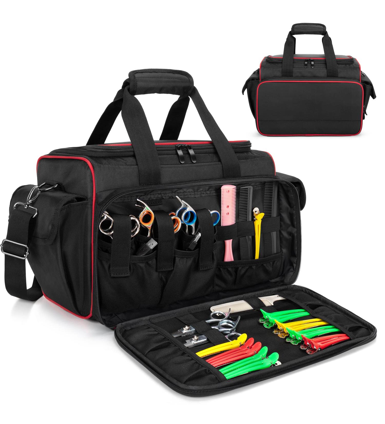 BAFASO Travel Barber Bag with Adjustable Dividers - Black - Buy Online on GoSupps.com