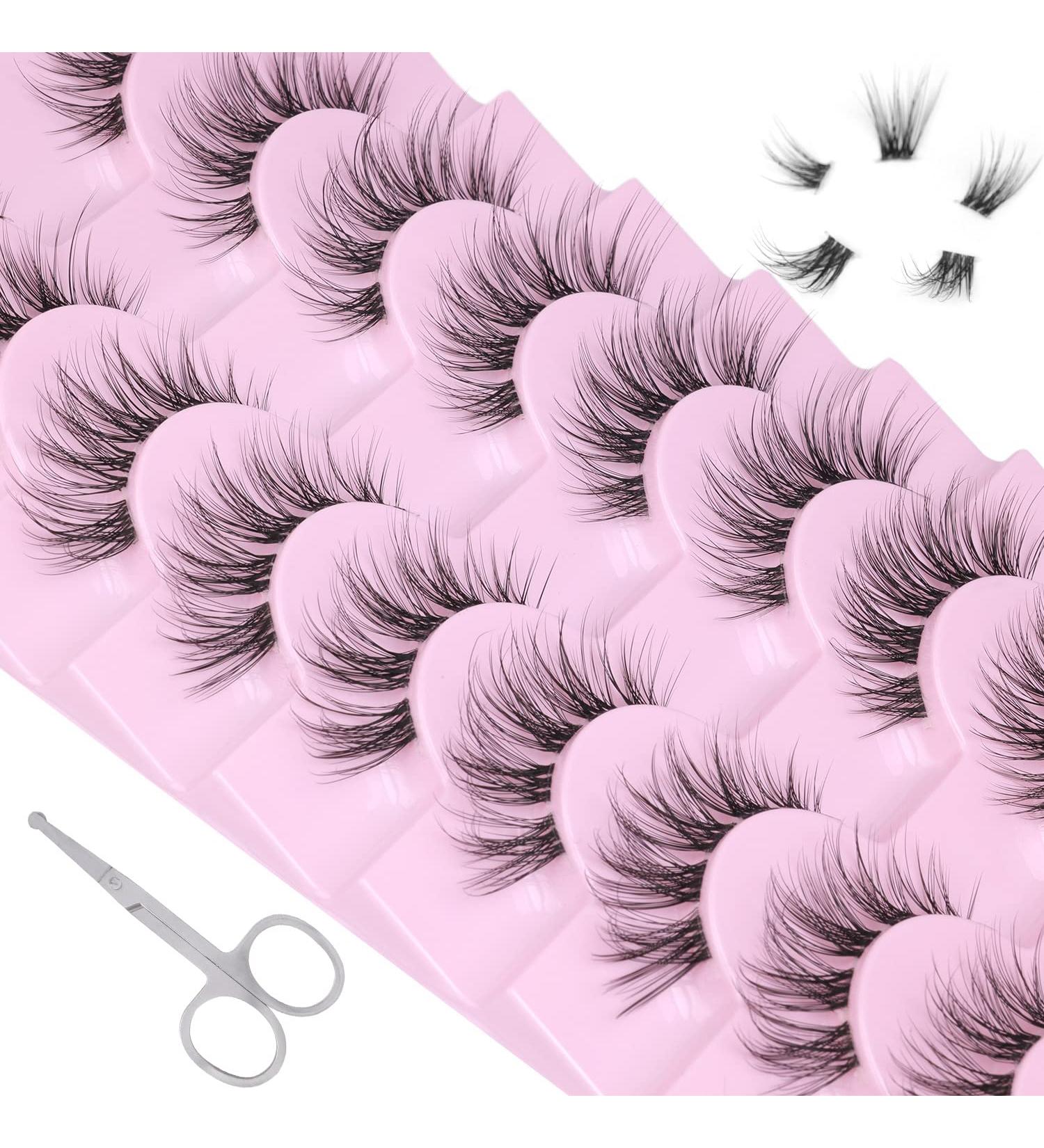 DIY Cat Eye Cluster Lashes Set - 9 Pairs of Natural Look Faux Mink Strips with Scissors - Clear Band for Individual Application - Buy Online on GoSupps.com