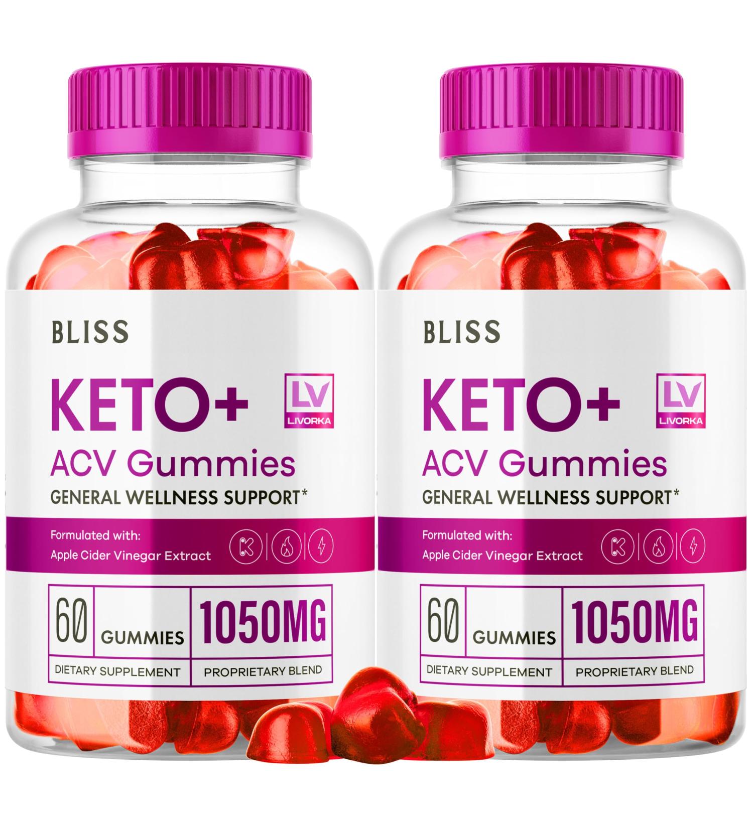 Bliss Keto ACV Gummies (2 Pack) - Apple Cider Vinegar Keto Gummies for Weight Loss | 120 Count - Buy Online on GoSupps.com