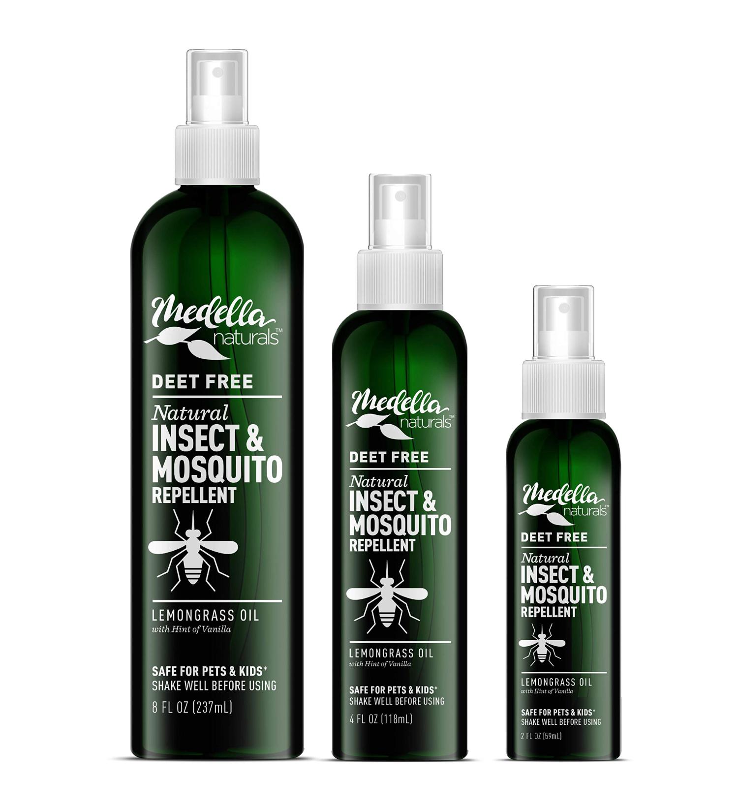 Medella Naturals DEET-Free Insect & Mosquito Repellent Travel Set - Kid and Pet Friendly - Made in USA - 2 oz, 4 oz, 8 oz Bottles - Buy Online on GoSupps.com