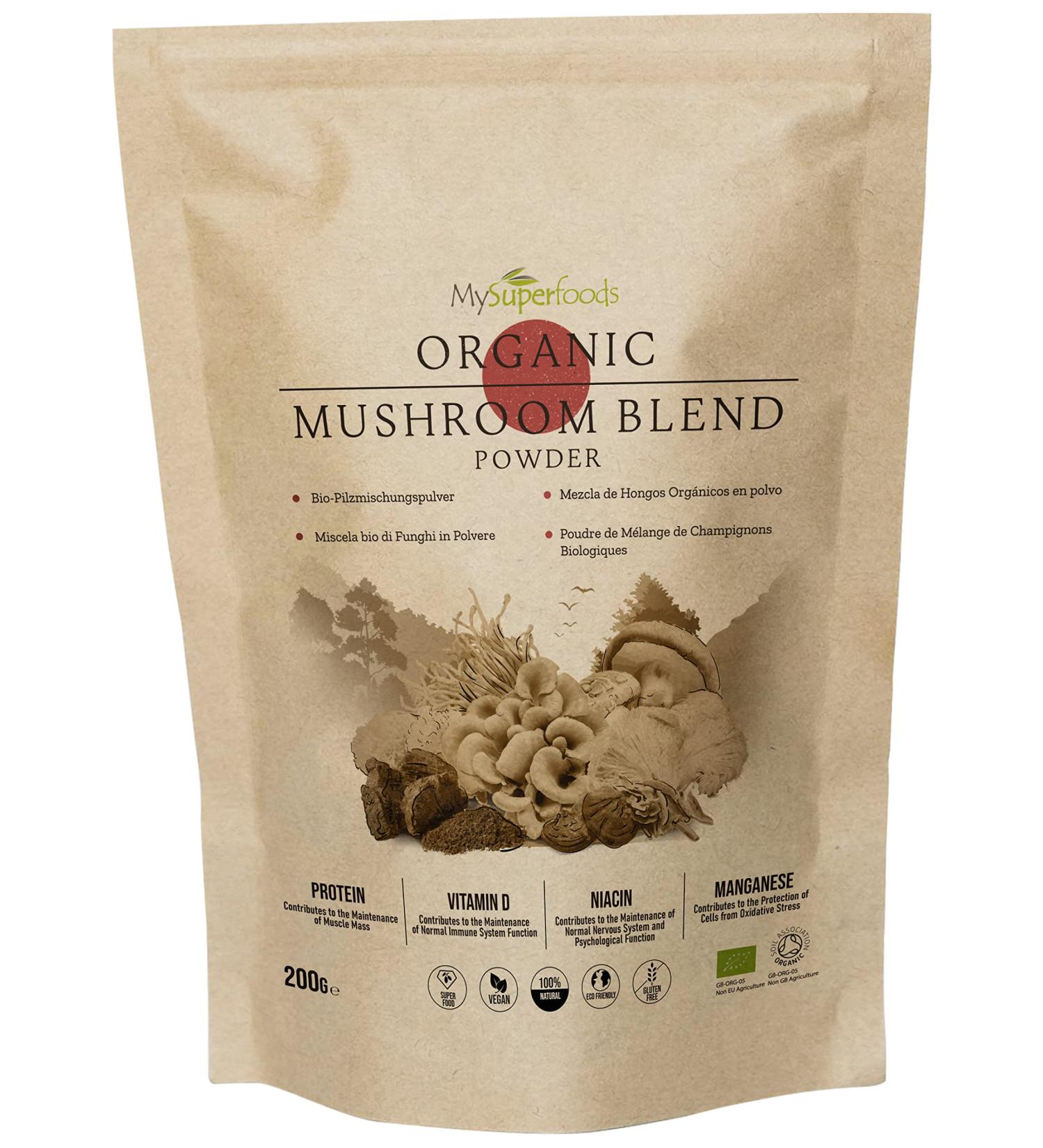 MySuperfoods Organic Mushroom Blend Powder 200g 200 g (Pack of 1)