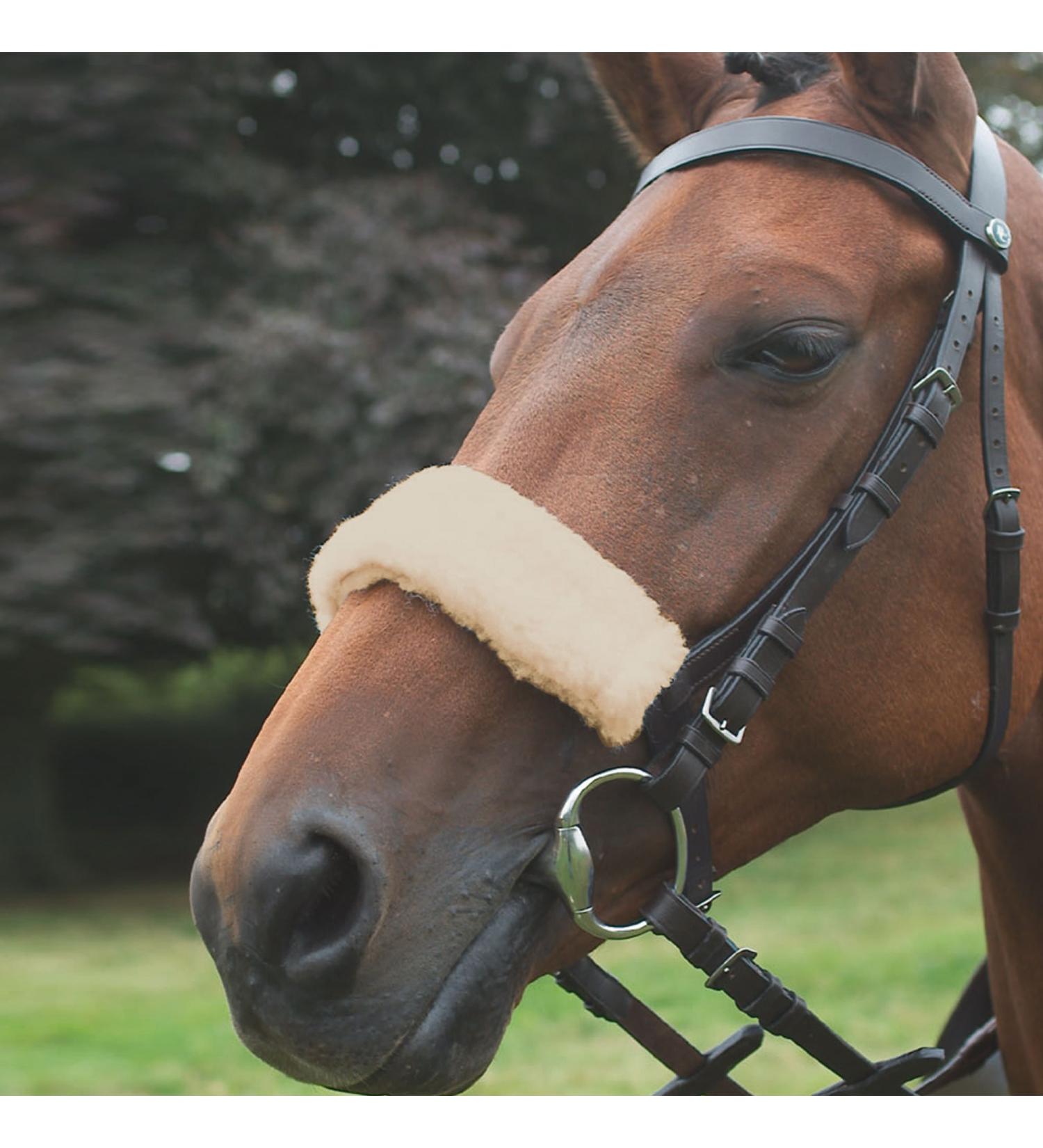 Shires Acrilan Noseband Sleeve-Natural One Size