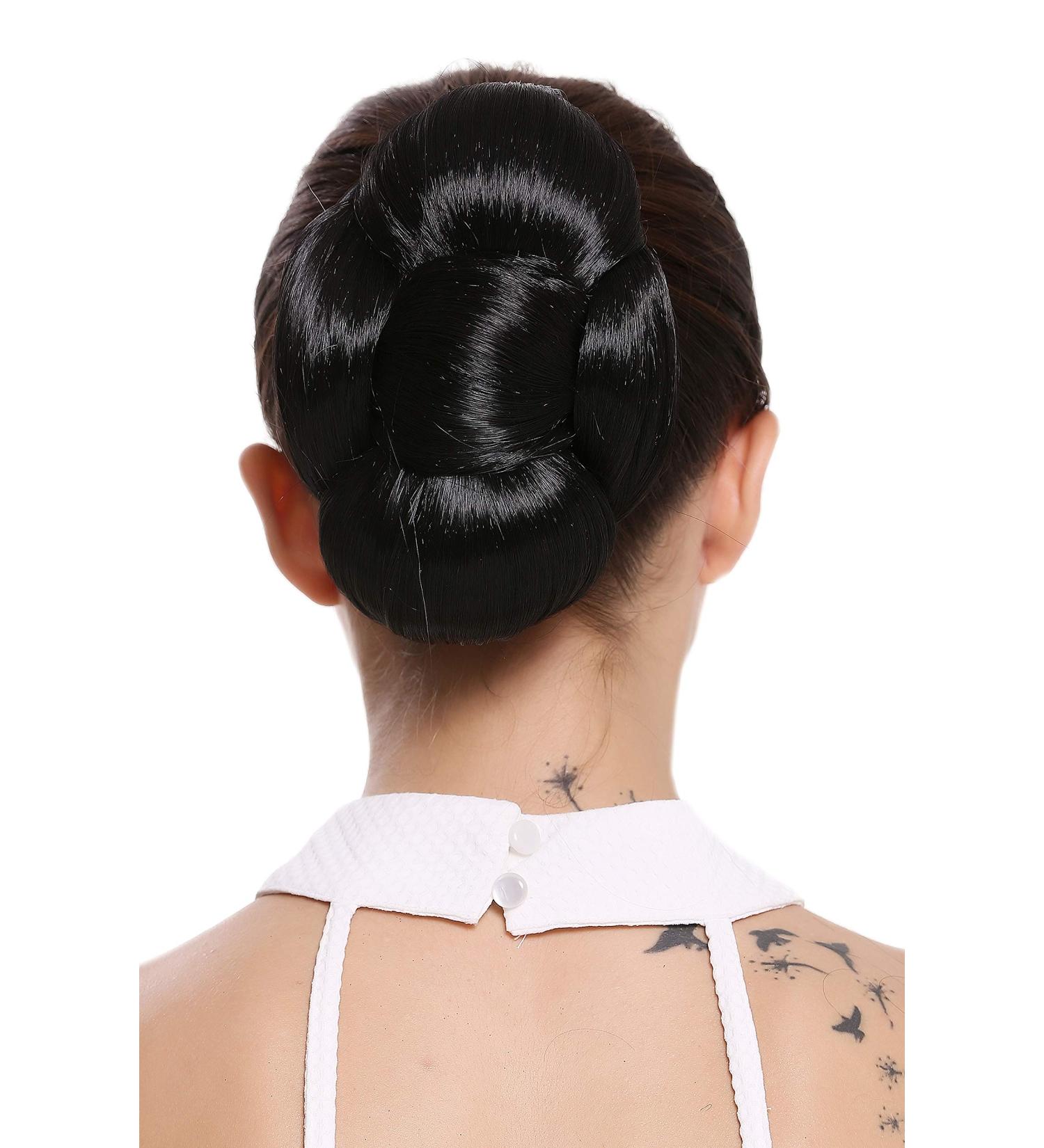 WIG ME UP O2-1B Black Hairpiece Bun - Stylish Hair Knot & Bow for All Occasions - Buy Online on GoSupps.com