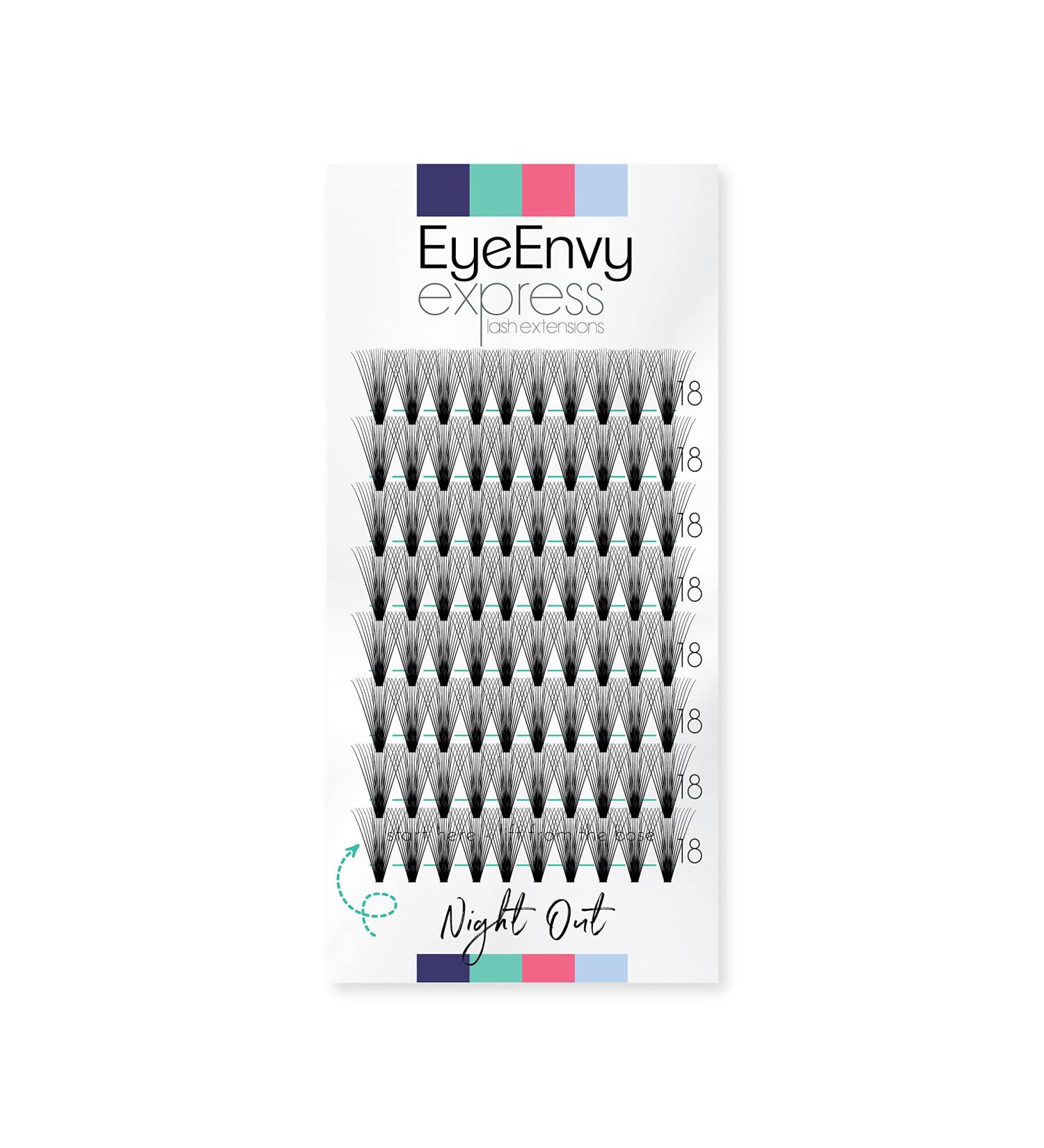 EyeEnvy Express Lash Extensions 'POP Like a Pro' Night Out Thick Mink Individual Cluster Lashes (18mm - Extra Long Plus)