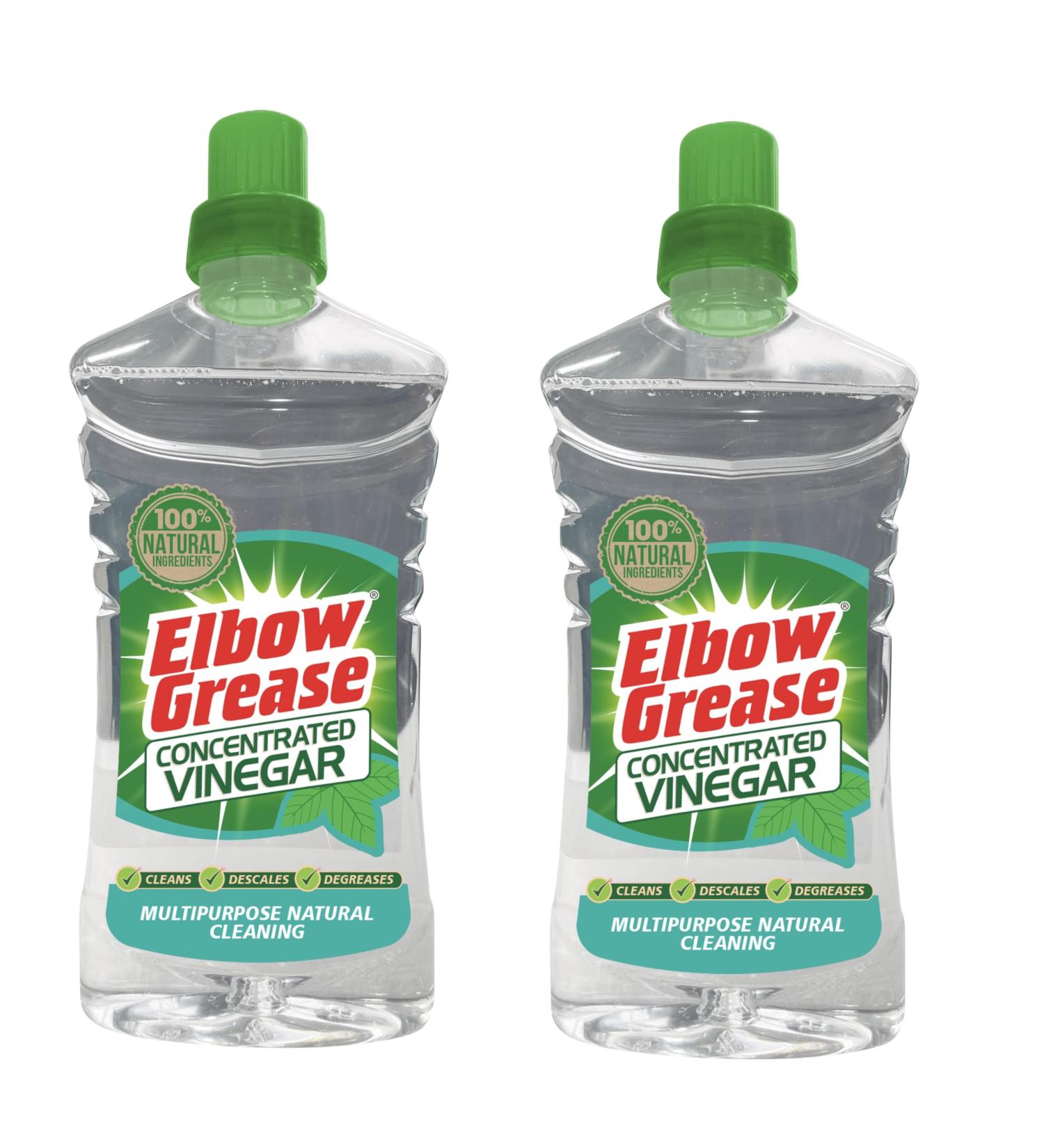 2 Pack - Elbow Grease Concentrated Vinegar Cleaner- New Eco Friendly- 100% Natural Ingredients - 750ml Bottle