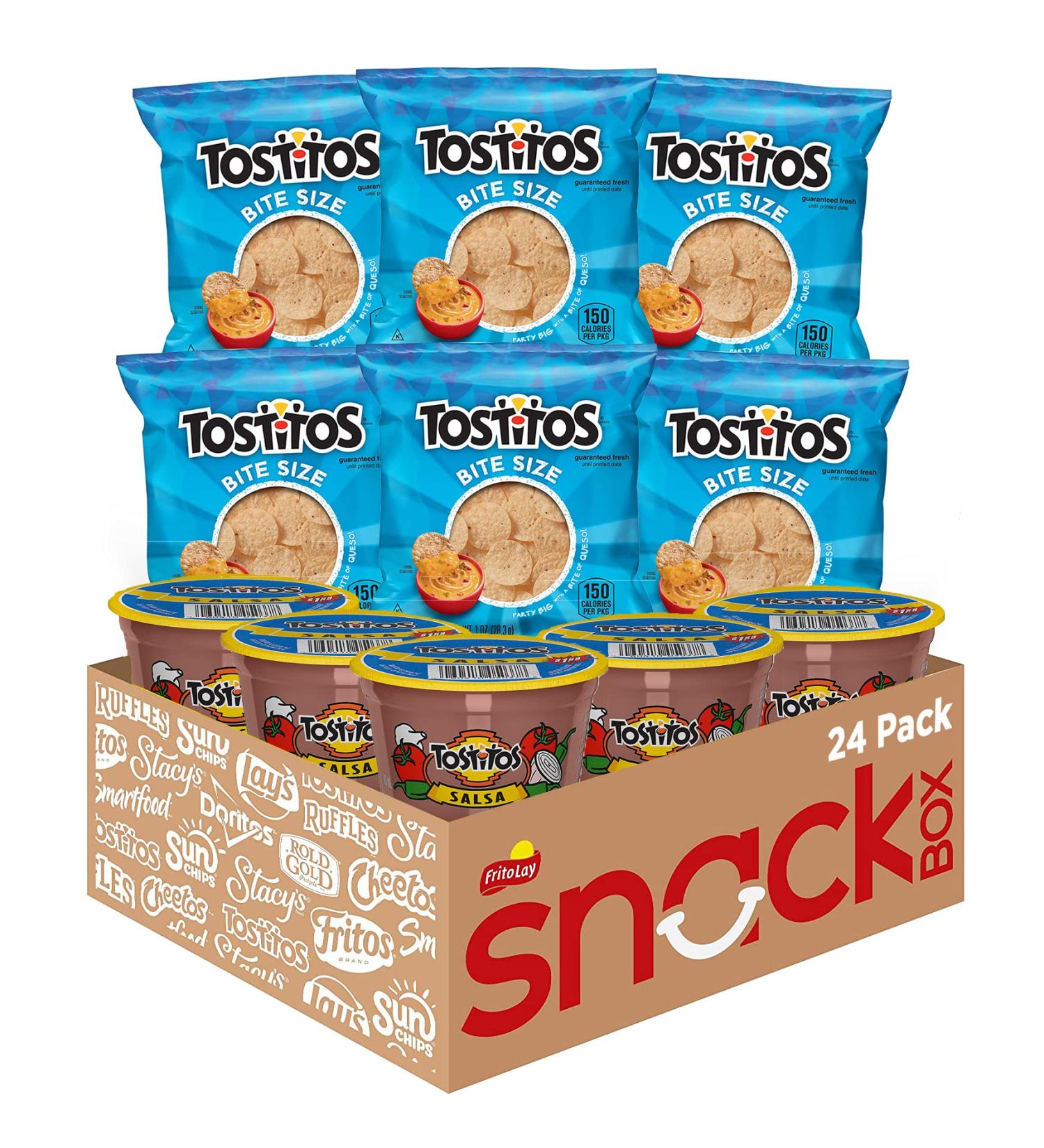 Tostitos Bite Size Rounds & Salsa Dip Cups Variety Pack - 24 Single Serve Portions - Buy Online on GoSupps.com