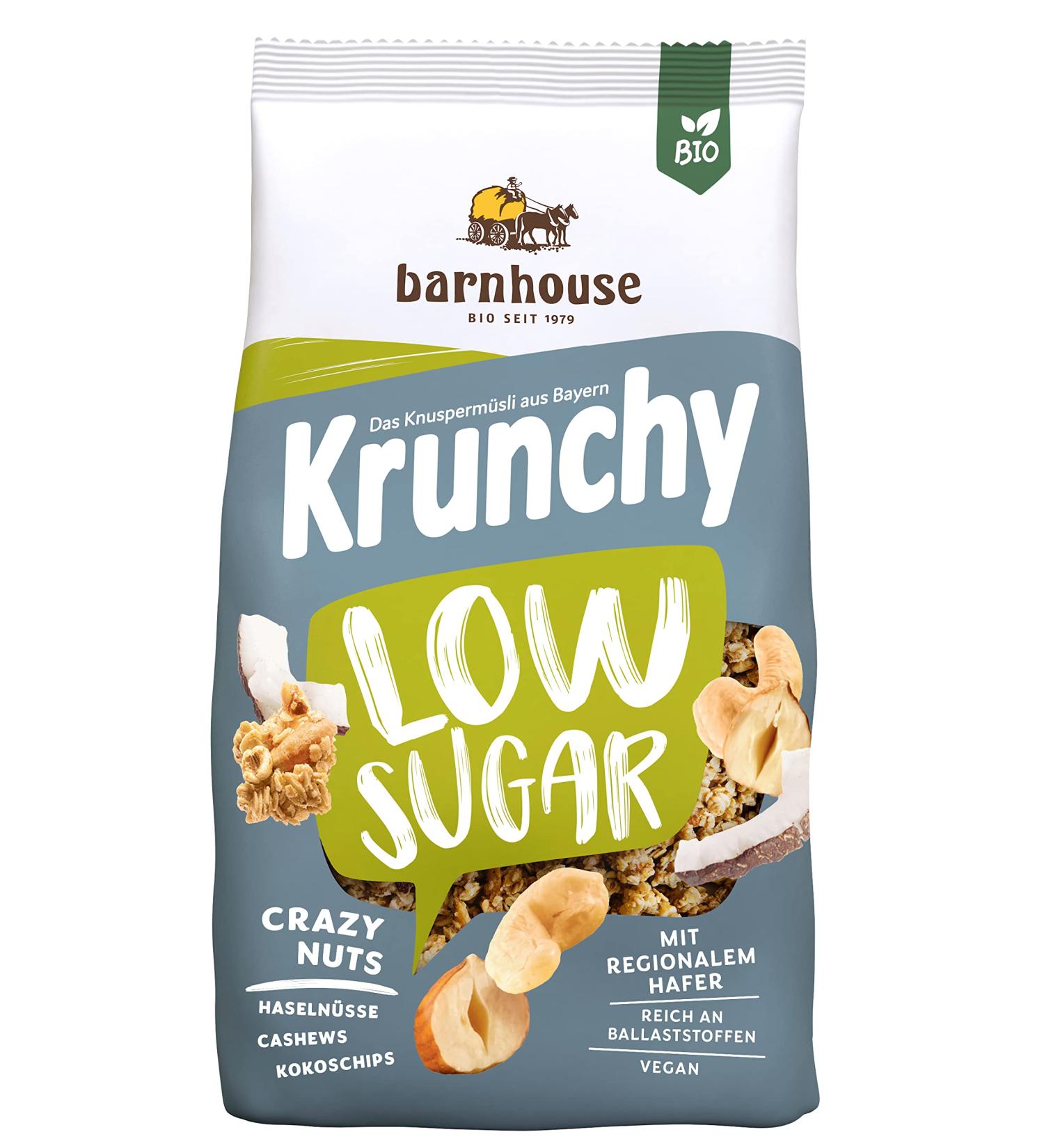 Organic Krunchy Low Sugar Dried Fruit Muesli 375g - Buy Online on GoSupps.com