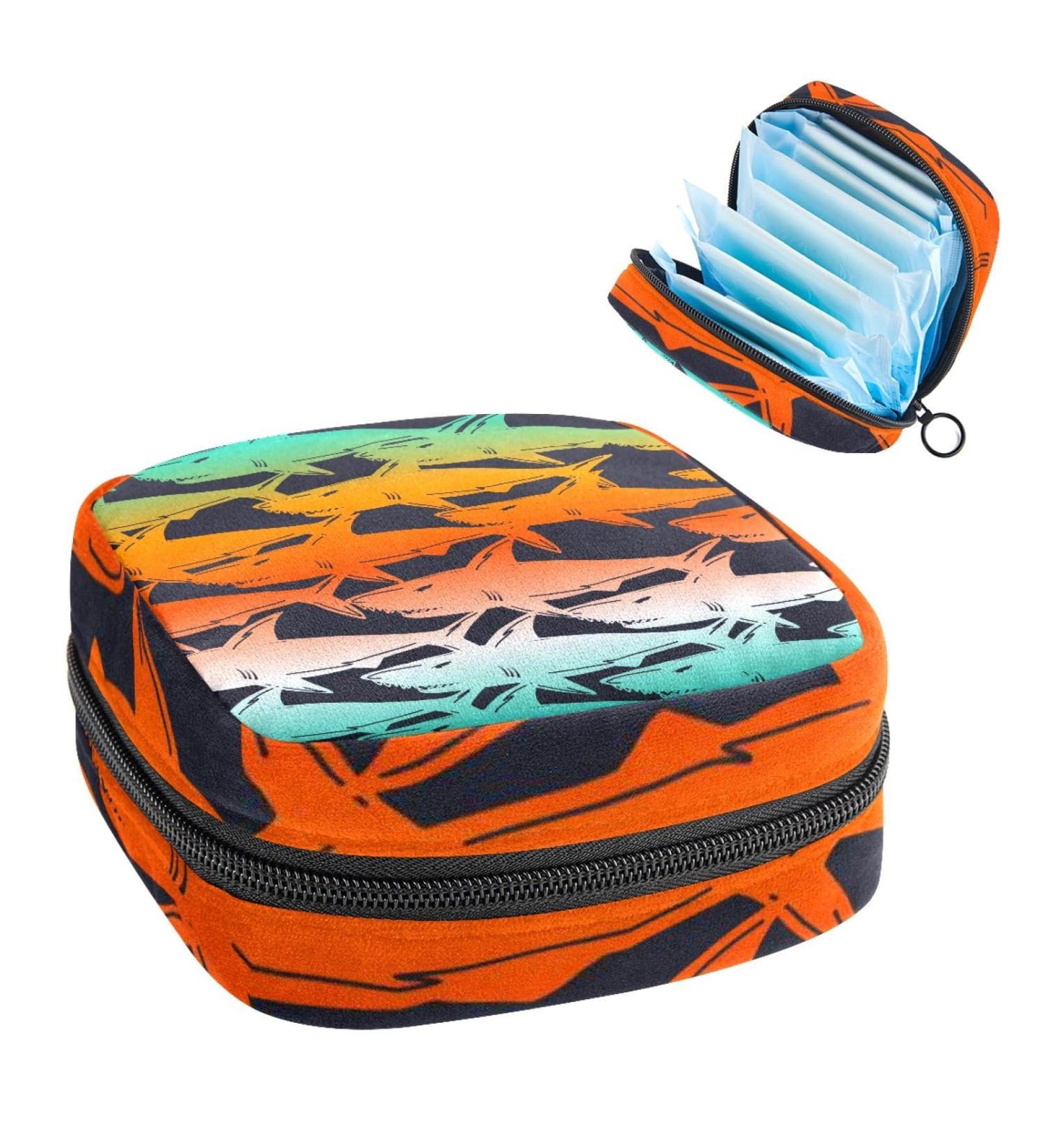 Shark Print Sanitary Napkin Storage Bag | Menstrual Cup Holder | Nursing Pad Organizer - Color 4 - Buy Online on GoSupps.com