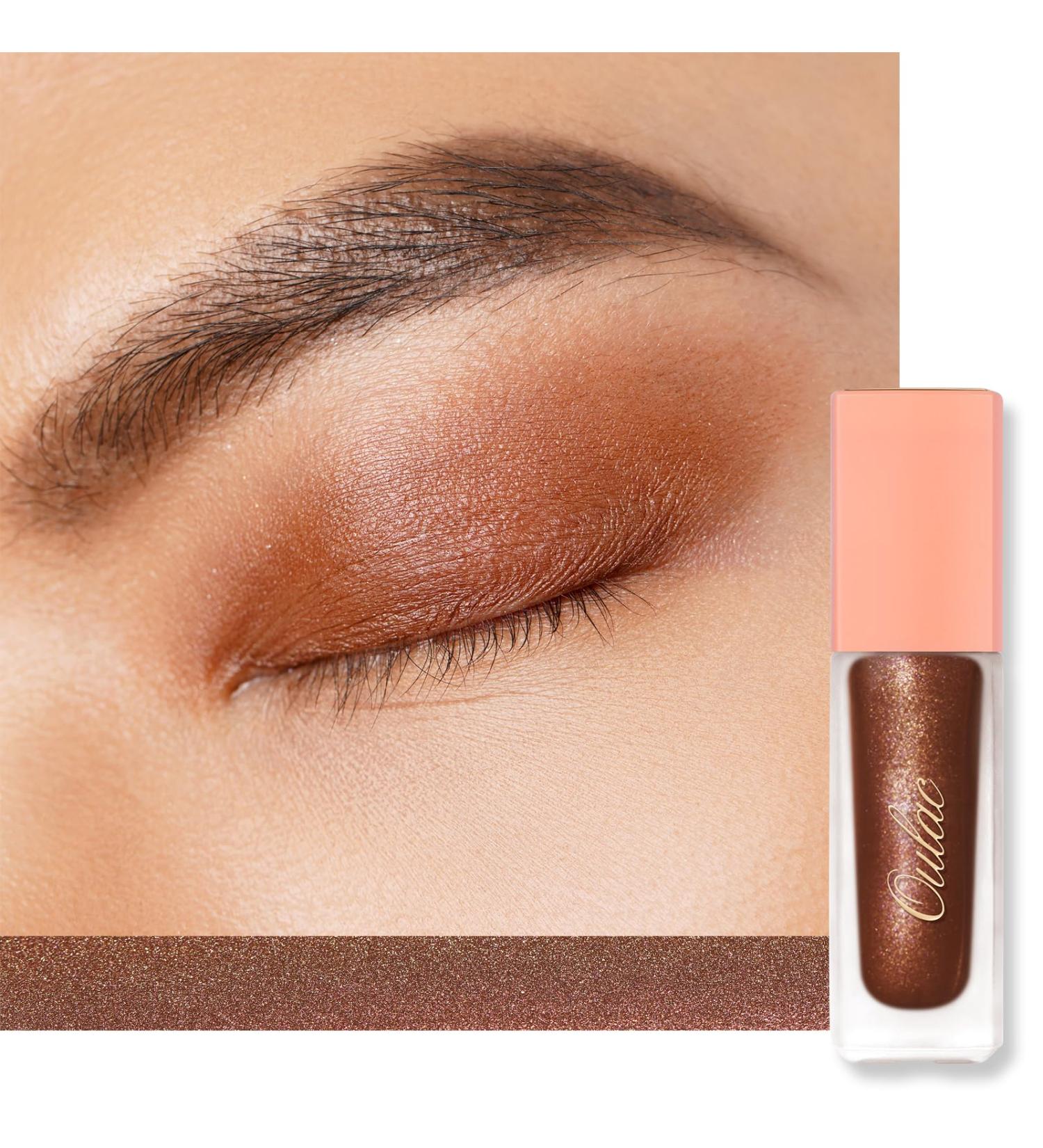 Oulac Liquid Eyeshadow Satin Finish - Multi-Use Brown Eyeshadow & Cream Bronzer | Blendable Smooth Eye Make-up Crease-Resistant Non-Greasy Vegan Cruelty-Free Bronze (SA03) - Buy Online on GoSupps.com