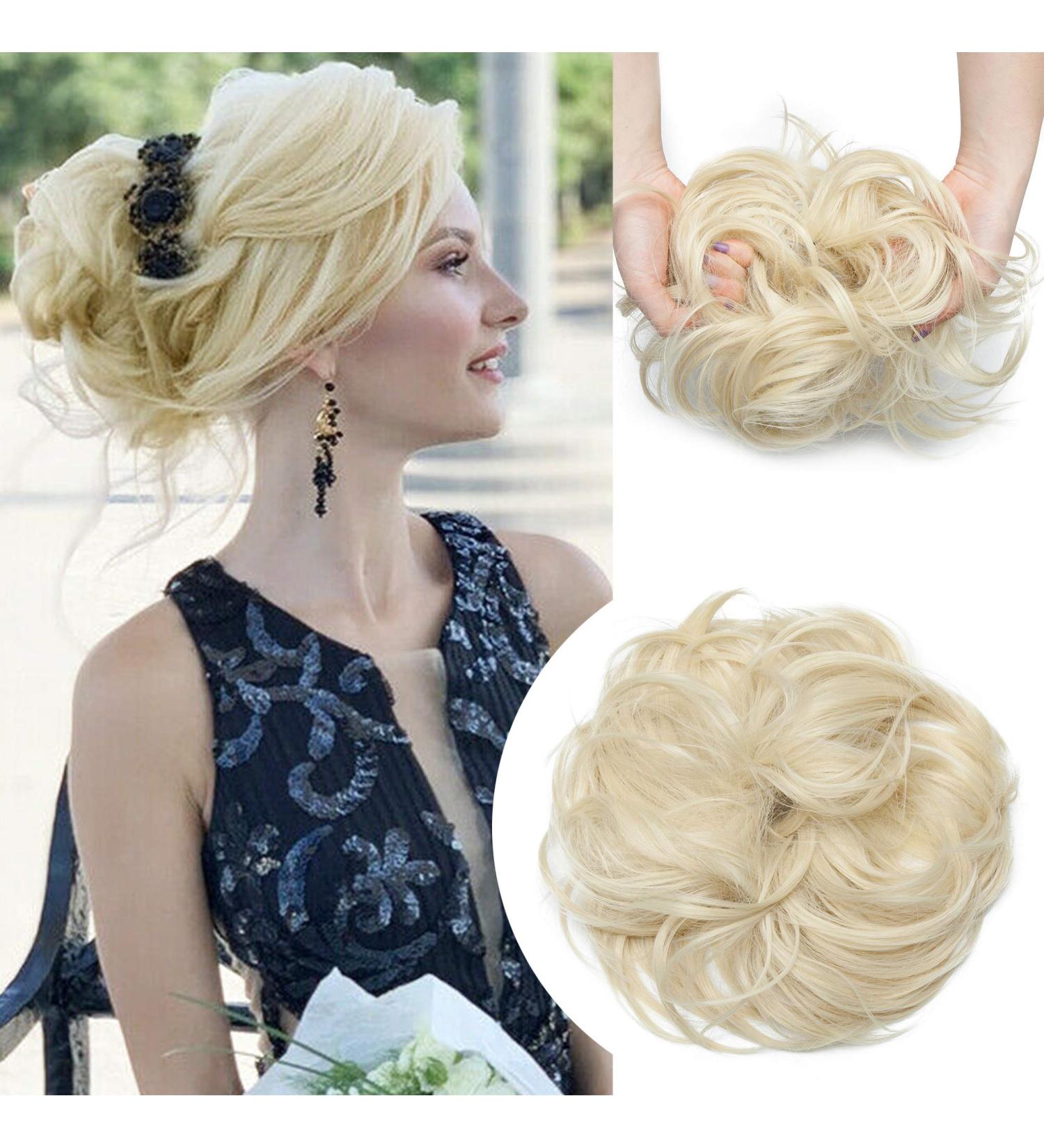 Buy Dick 80g Large Hair Tie Extensions for Messy Buns & Updos - Voluminous Bleached Blonde Hair Extensions - Buy Online on GoSupps.com