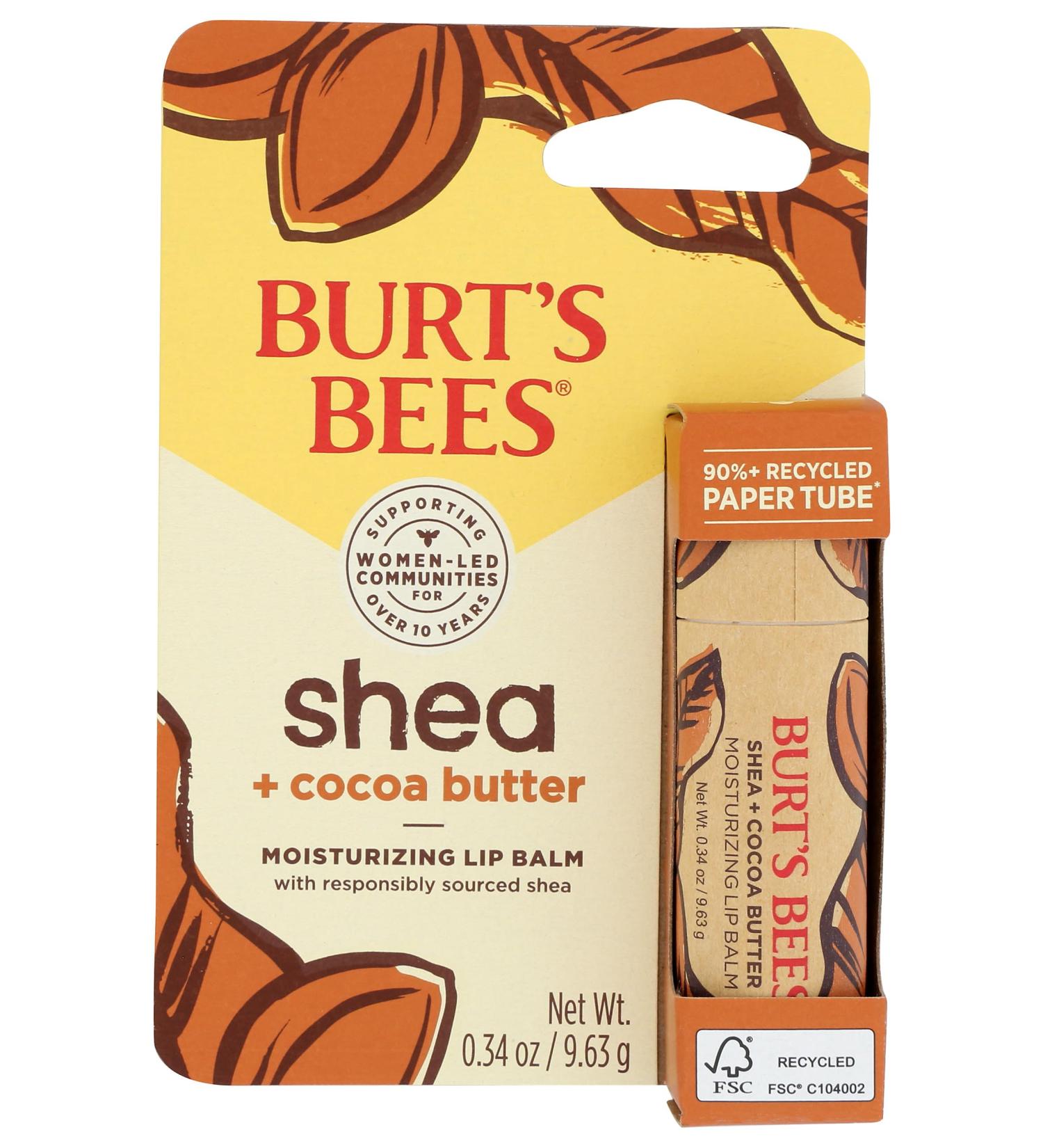BURTS BEES Shea Cocoa Butter Lip Balm 0.34 OZ - Buy Online on GoSupps.com