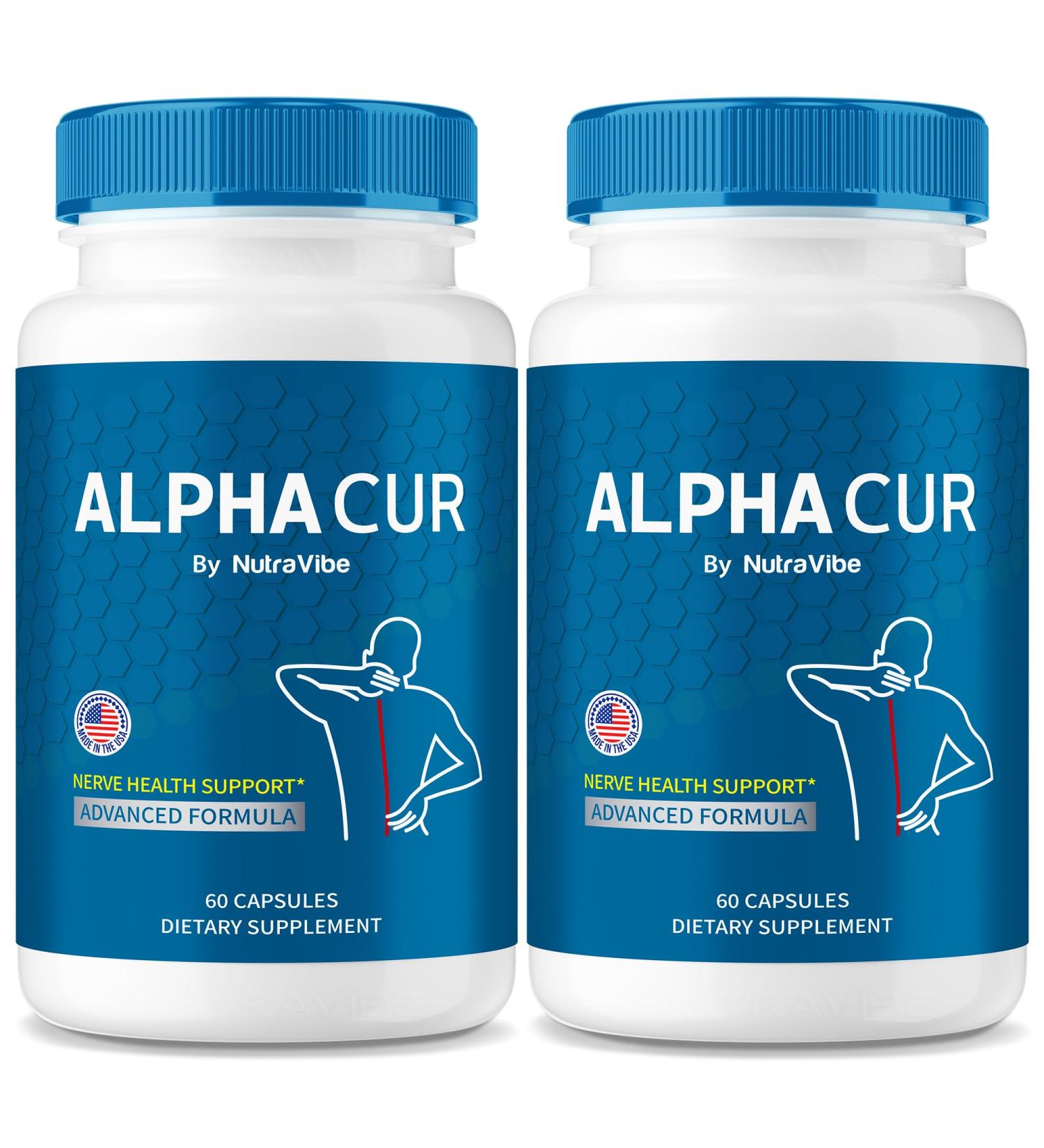 NutraVibe (2 Pack) AlphaCur Capsules Alphacur for Neuropathy All Natural AlphaCur Pills for Healthy Nerves Premium Alpha Cur Pastillas Review (120 Capsules) - Buy Online on GoSupps.com