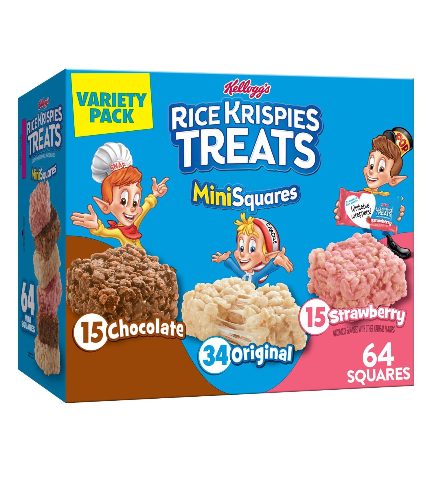 Rice Krispies Treats Mini Marshmallow Snack Bars Variety Pack - 64 Bars - Buy Online on GoSupps.com