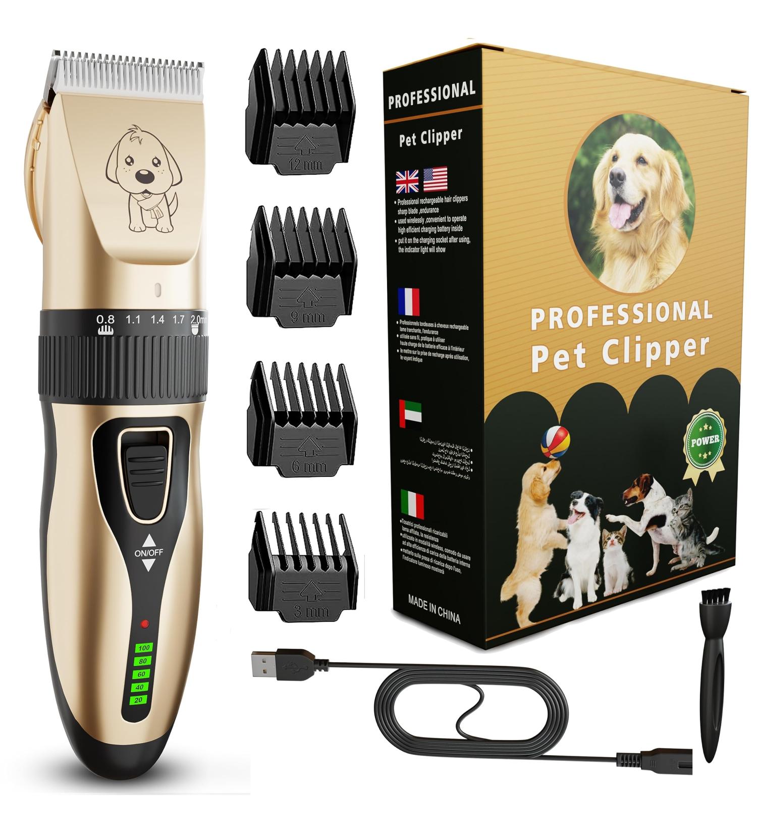 Global Tech Rechargeable Pet Clippers for Dogs Cats - Professional Grooming Kit for Thick Hair/Coats - Buy Online on GoSupps.com