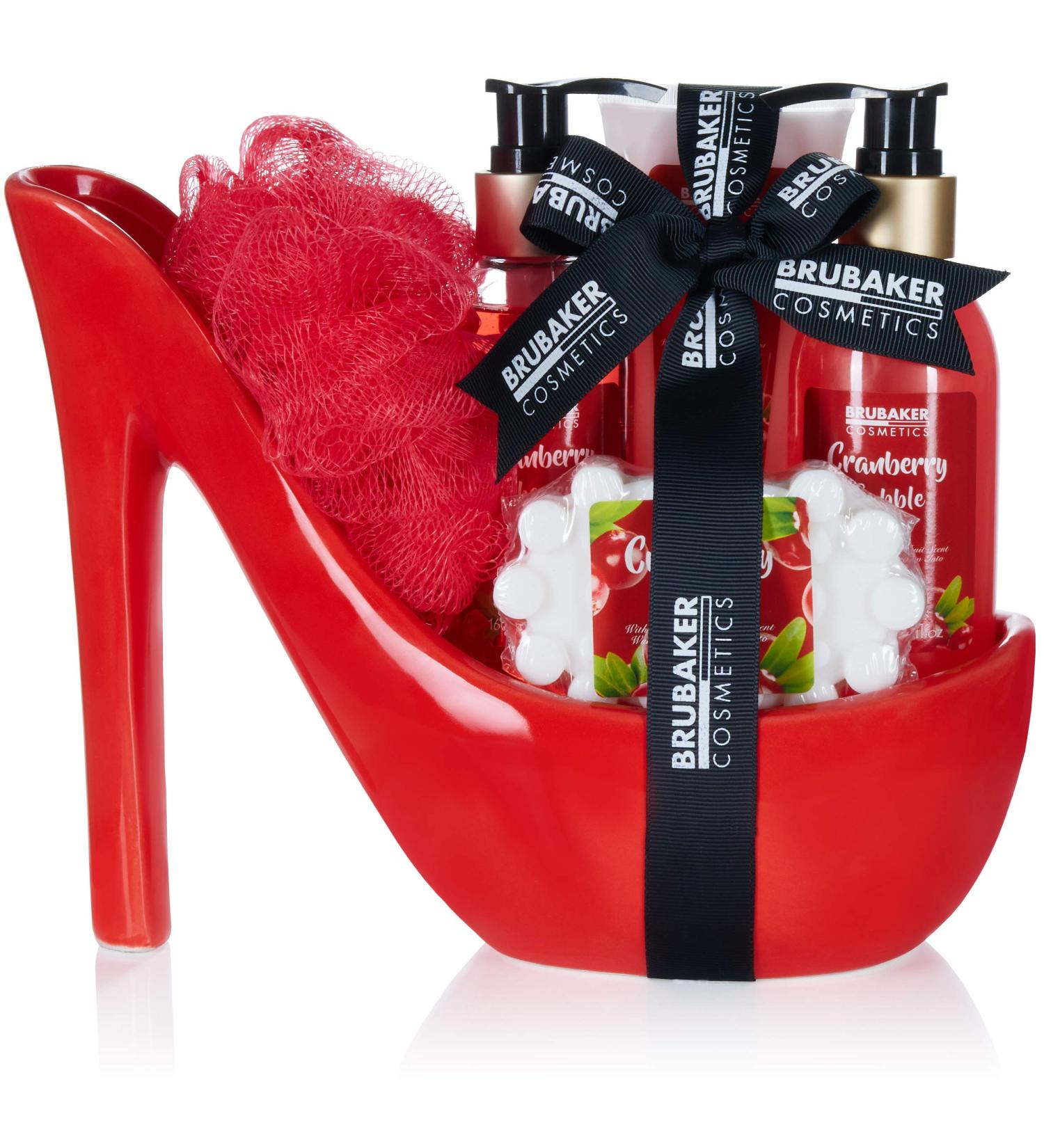 BRUBAKER Luxury Cranberry Beauty Set - 6-Piece Bath & Shower Gift Set in Stiletto Red - International Shipping - Buy Online on GoSupps.com