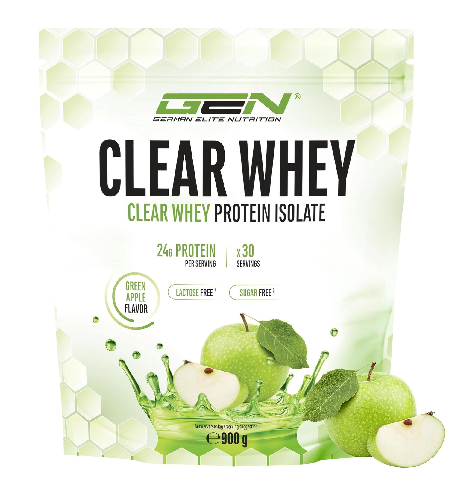 Clear Whey Isolate Protein Shake - Fruity Green Apple Flavor | High-Quality 900g Protein Isolate for Refreshing Nutrition - Buy Online on GoSupps.com