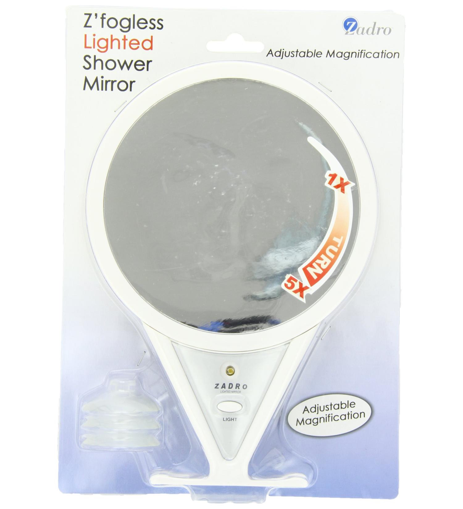 Zadro Z'Fogless Adjustable Magnification Mirror with Light - 1X to 5X Magnification - Buy Online on GoSupps.com