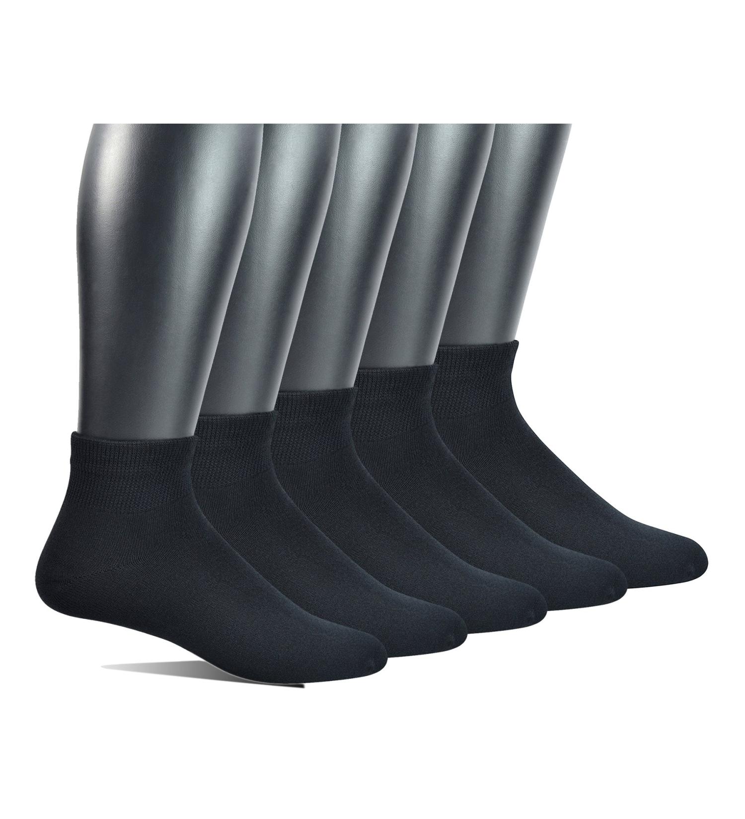 Yomandamor Men's Bamboo Non-binding Ankle Diabetic Socks (5 Pairs, Big and Tall Sizes) - Buy Online on GoSupps.com