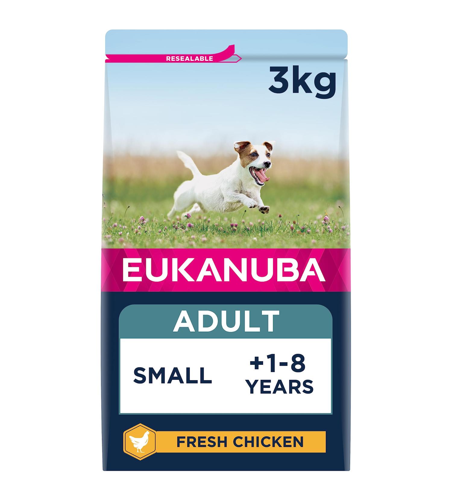 Eukanuba Complete Dry Dog Food for Adult Small Breeds with Fresh Chicken 3 kg S Breed Chicken 3 kg (Pack of 1) - Buy Online on GoSupps.com