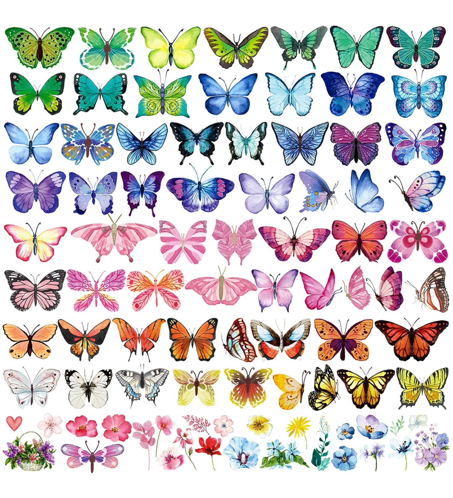 Colorful & Waterproof Butterfly Temporary Tattoos - 100 Pcs for Kids & Women | Perfect for Party Favors, Gifts & Decoration - Buy Online on GoSupps.com