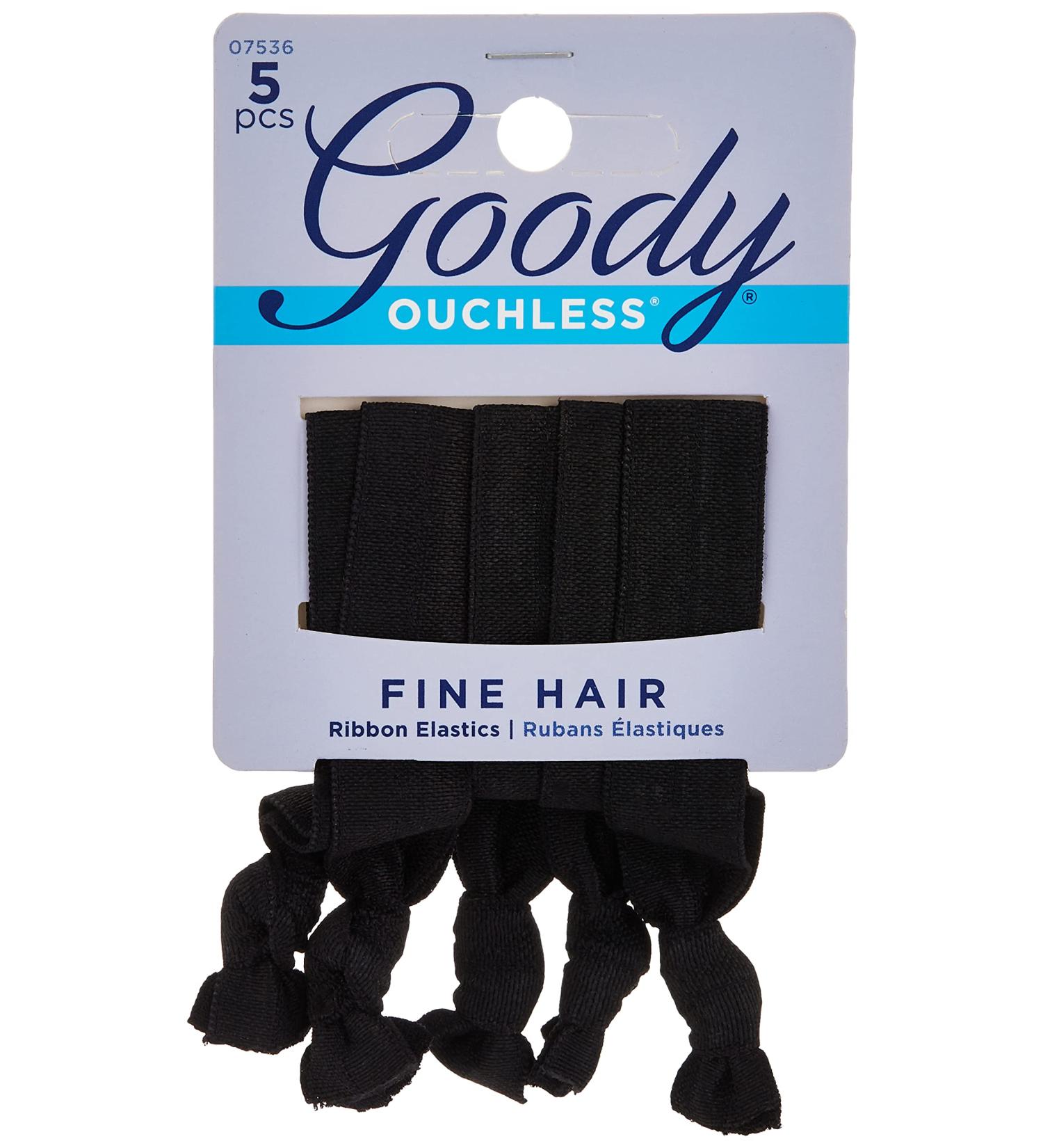 Goody WoMens Ouchless Ribbon Elastics Solid Black 5 Count