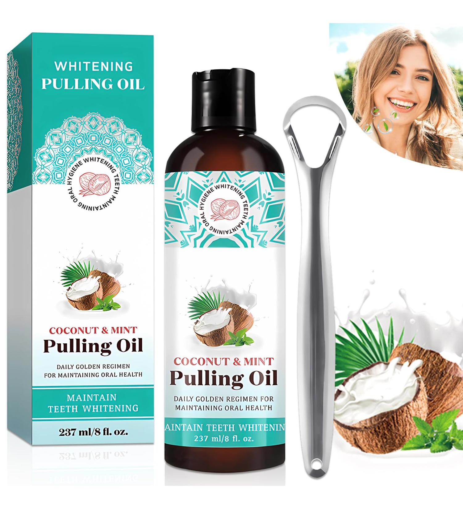 Let's Joy Brightening Oil Mouthwash 8 fl oz - Coconut & Peppermint Oil for Fresh Breath Gum Health & Whiter Teeth - Buy Online on GoSupps.com