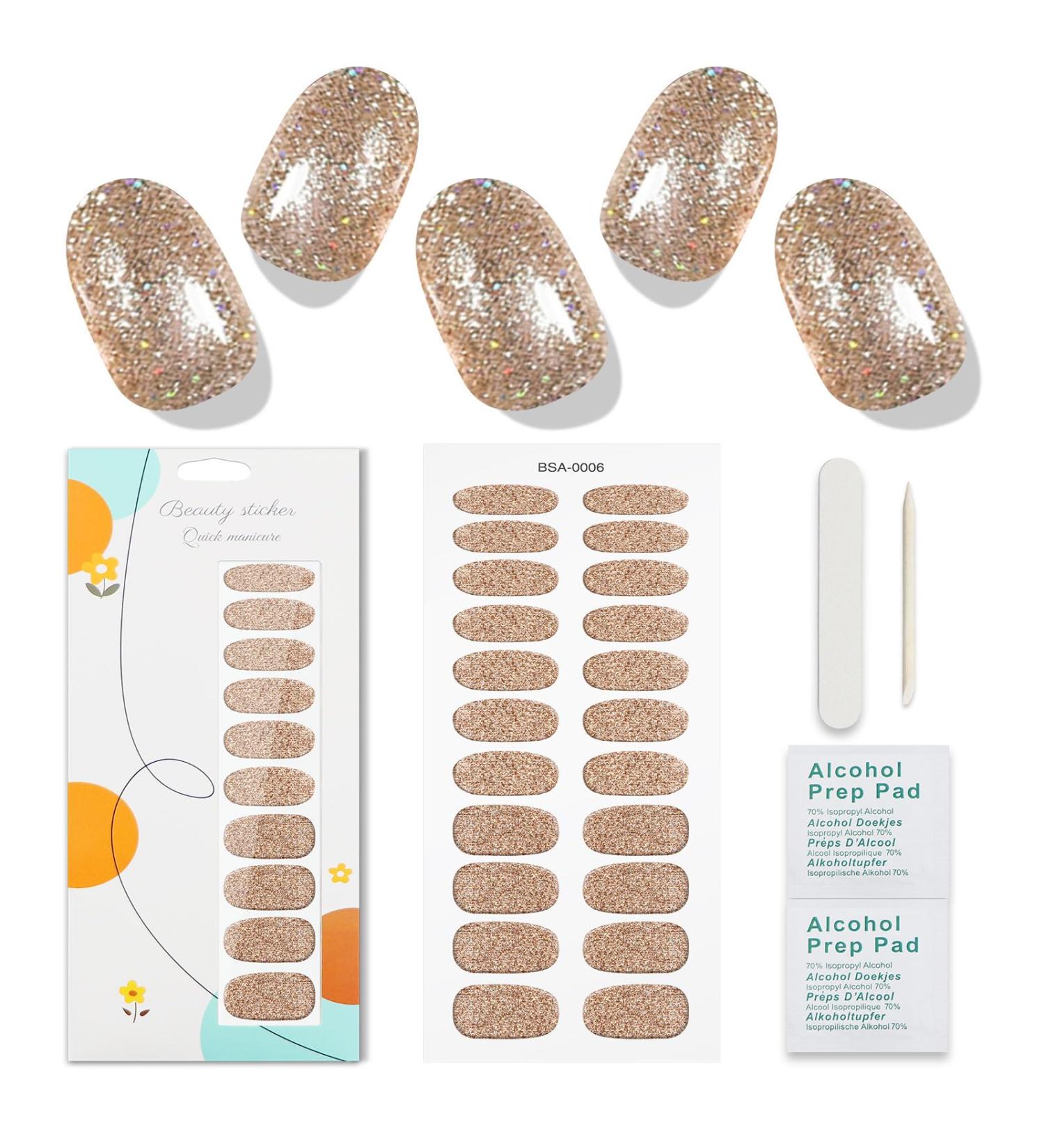 JMEOWIO Nail Foil Glitter - Self-Adhesive Solid Color Gel Nail Stickers for Stunning Nail Designs | International Shipping - Buy Online on GoSupps.com