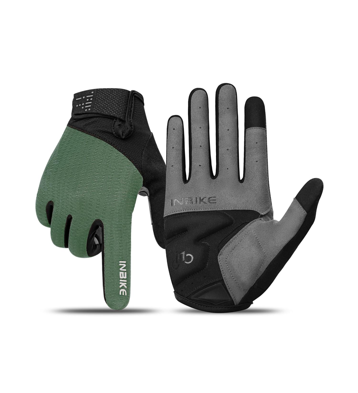 INBIKE Cycling Gloves for Men - 2 Finger Touchscreen Shockproof Elastic Breathable - IHC406 Green L - International Shipping Available - Buy Online on GoSupps.com